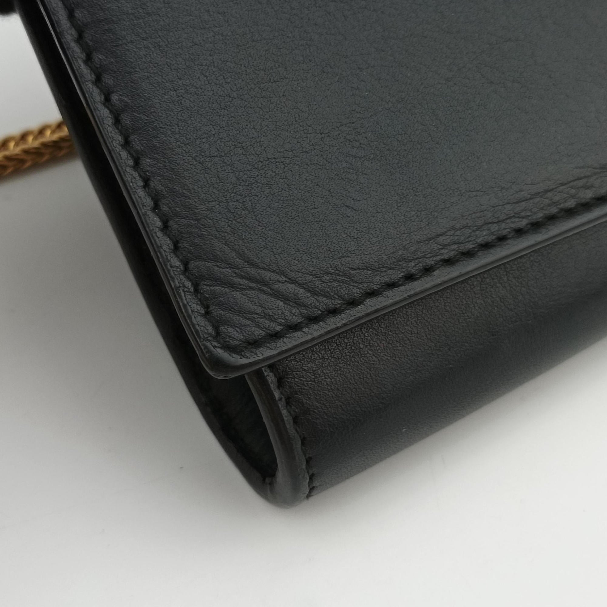 Pre-owned Yves Saint Laurent ChYc Mini Y Line Black Leather 311215 shoulderbag | stylenewstar