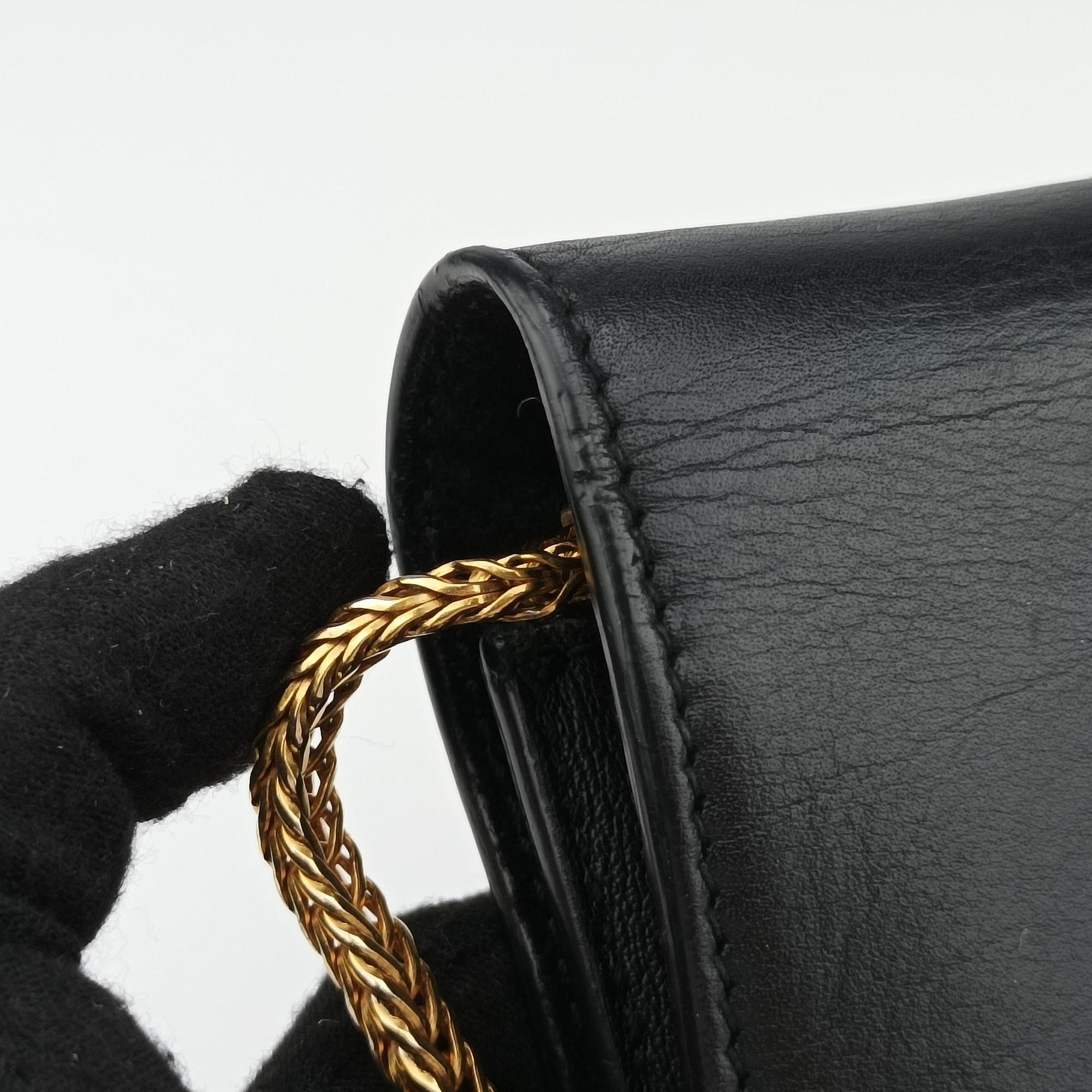 Pre-owned Yves Saint Laurent ChYc Mini Y Line Black Leather 311215 shoulderbag | stylenewstar