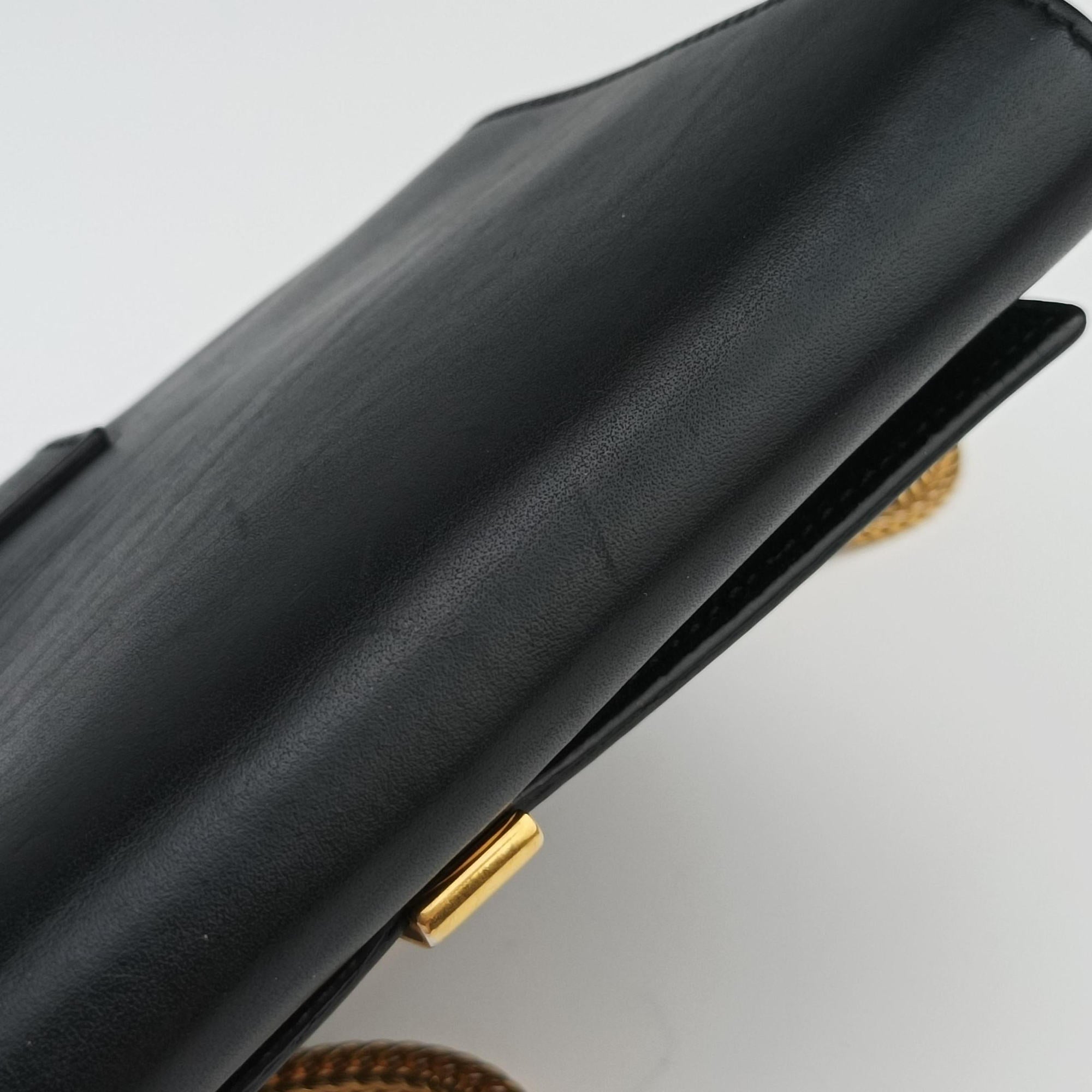 Pre-owned Yves Saint Laurent ChYc Mini Y Line Black Leather 311215 shoulderbag | stylenewstar