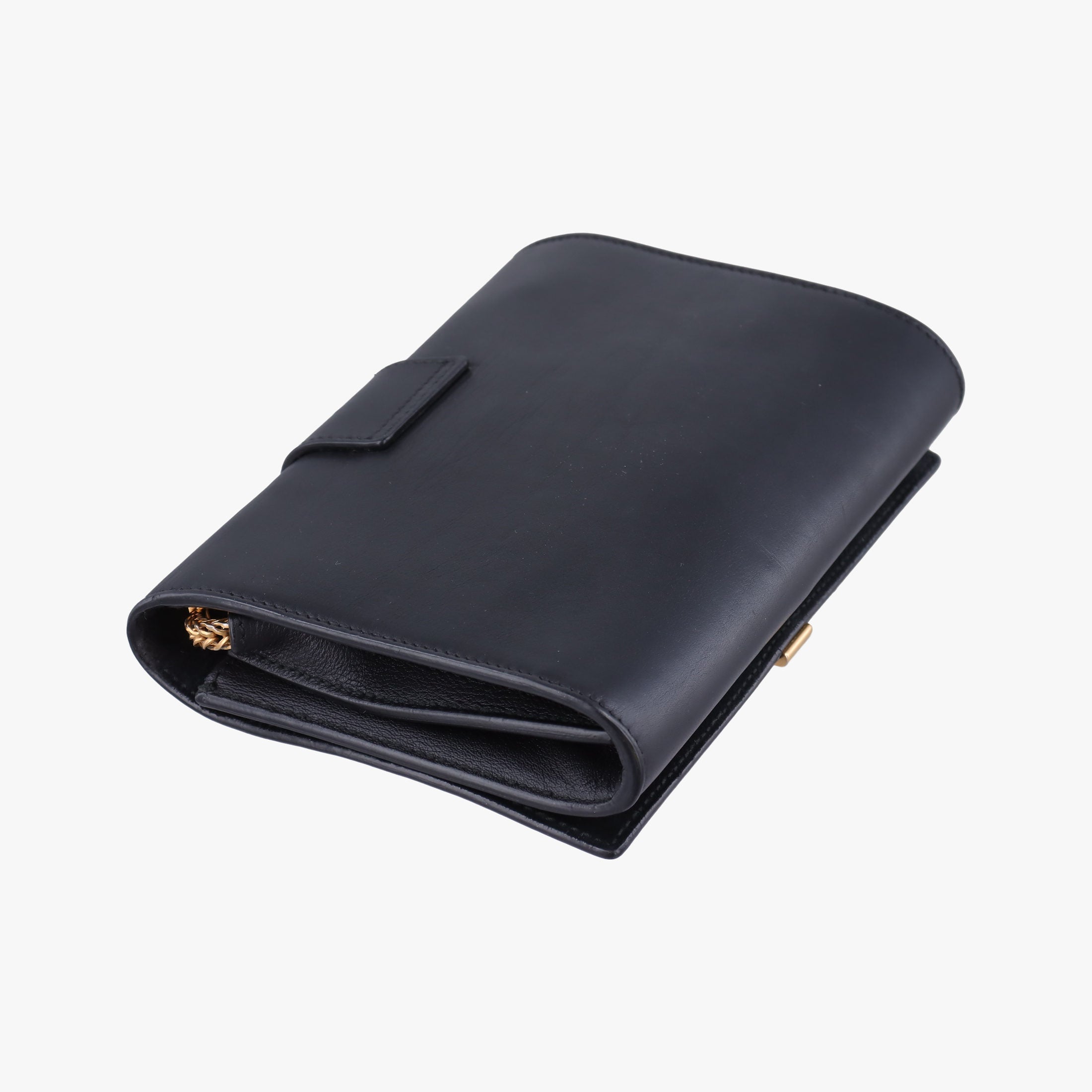 Pre-owned Yves Saint Laurent ChYc Mini Y Line Black Leather 311215 shoulderbag | stylenewstar