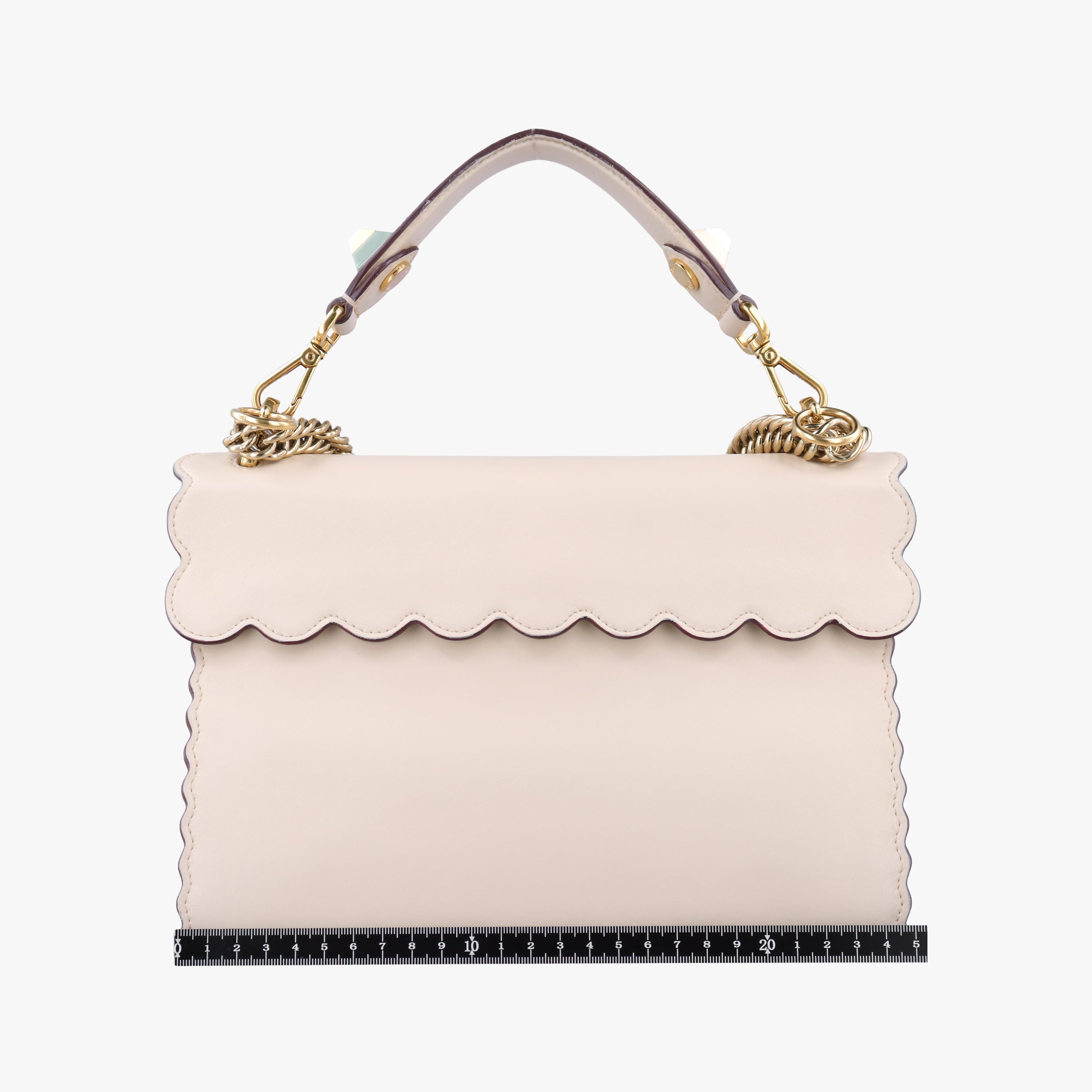 Pre-owned Fendi KAN I White Leather 8BT283 shoulderbag | stylenewstar