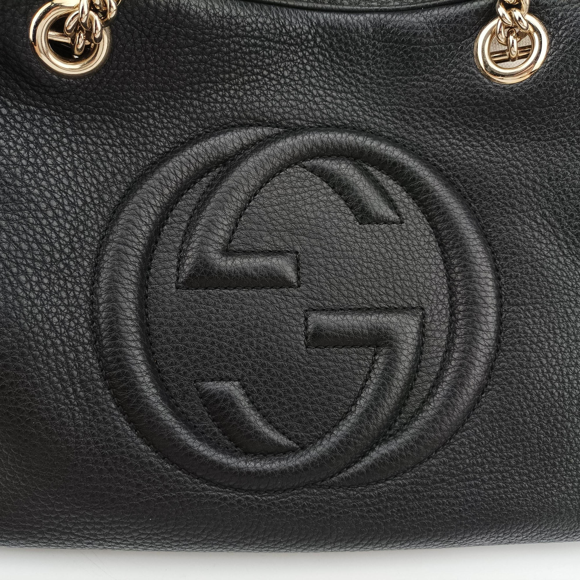 Pre-owned Gucci Soho Black Leather 353126 shoulderbag | stylenewstar