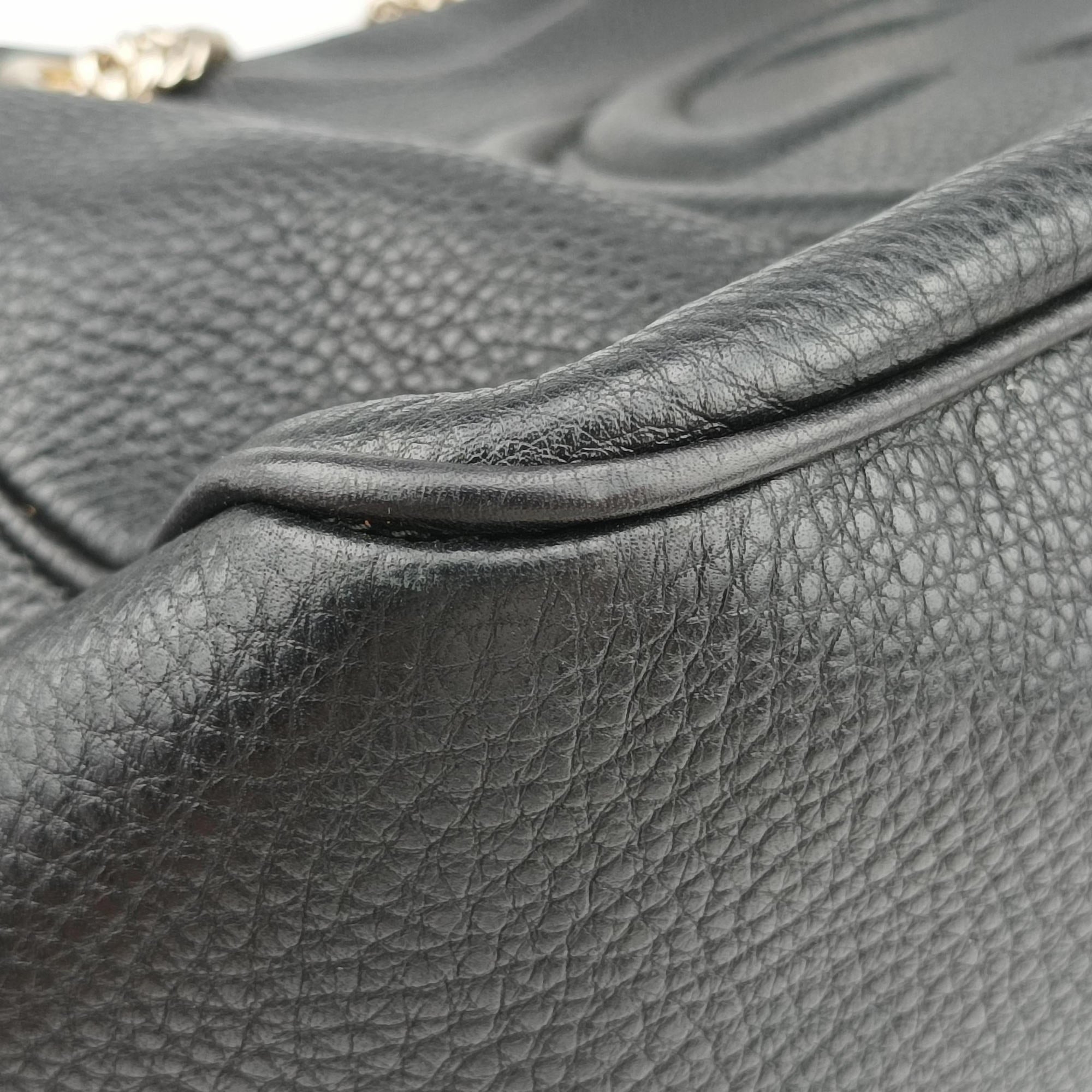Pre-owned Gucci Soho Black Leather 353126 shoulderbag | stylenewstar