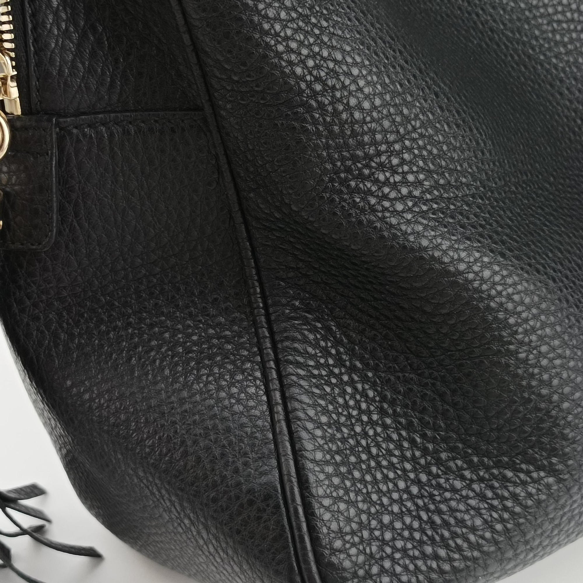 Pre-owned Gucci Soho Black Leather 353126 shoulderbag | stylenewstar