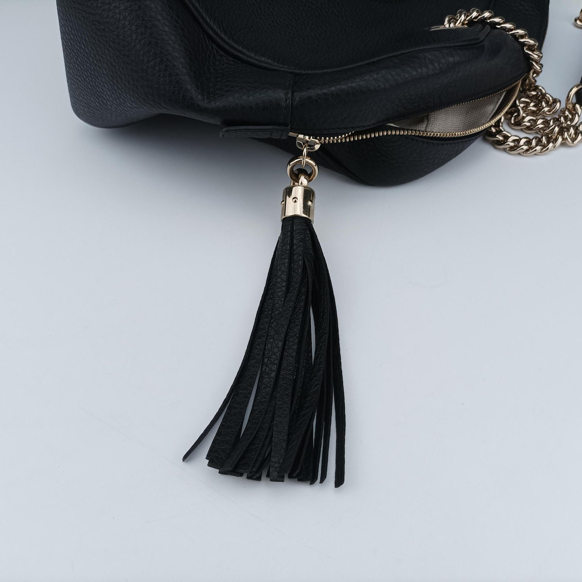 Pre-owned Gucci Soho Black Leather 353126 shoulderbag | stylenewstar