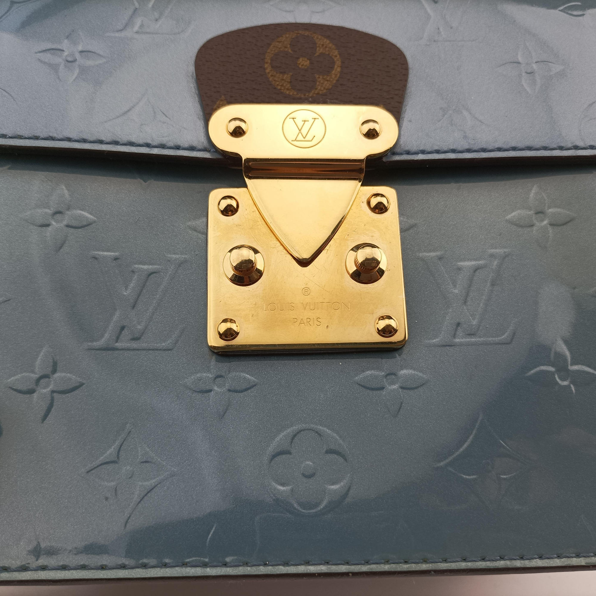 Vintage Louis Vuitton Spring Street PM BLACK×white×Blue Vernis×Monogram×Epi M90375 shoulderbag | stylenewstar