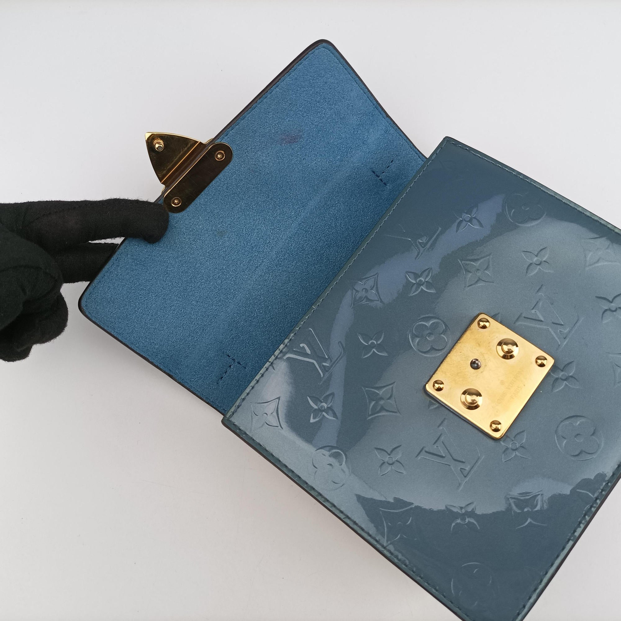Vintage Louis Vuitton Spring Street PM BLACK×white×Blue Vernis×Monogram×Epi M90375 shoulderbag | stylenewstar