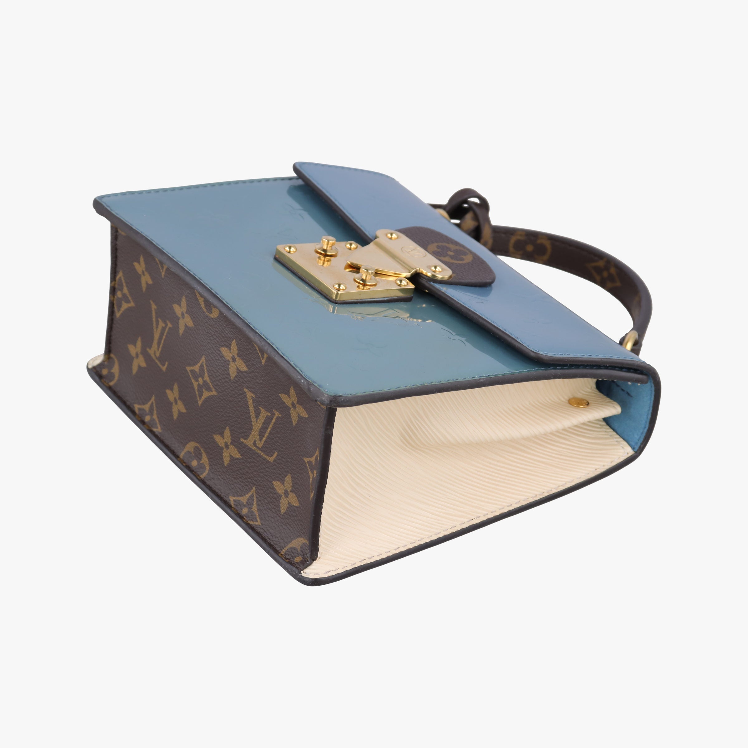 Vintage Louis Vuitton Spring Street PM BLACK×white×Blue Vernis×Monogram×Epi M90375 shoulderbag | stylenewstar