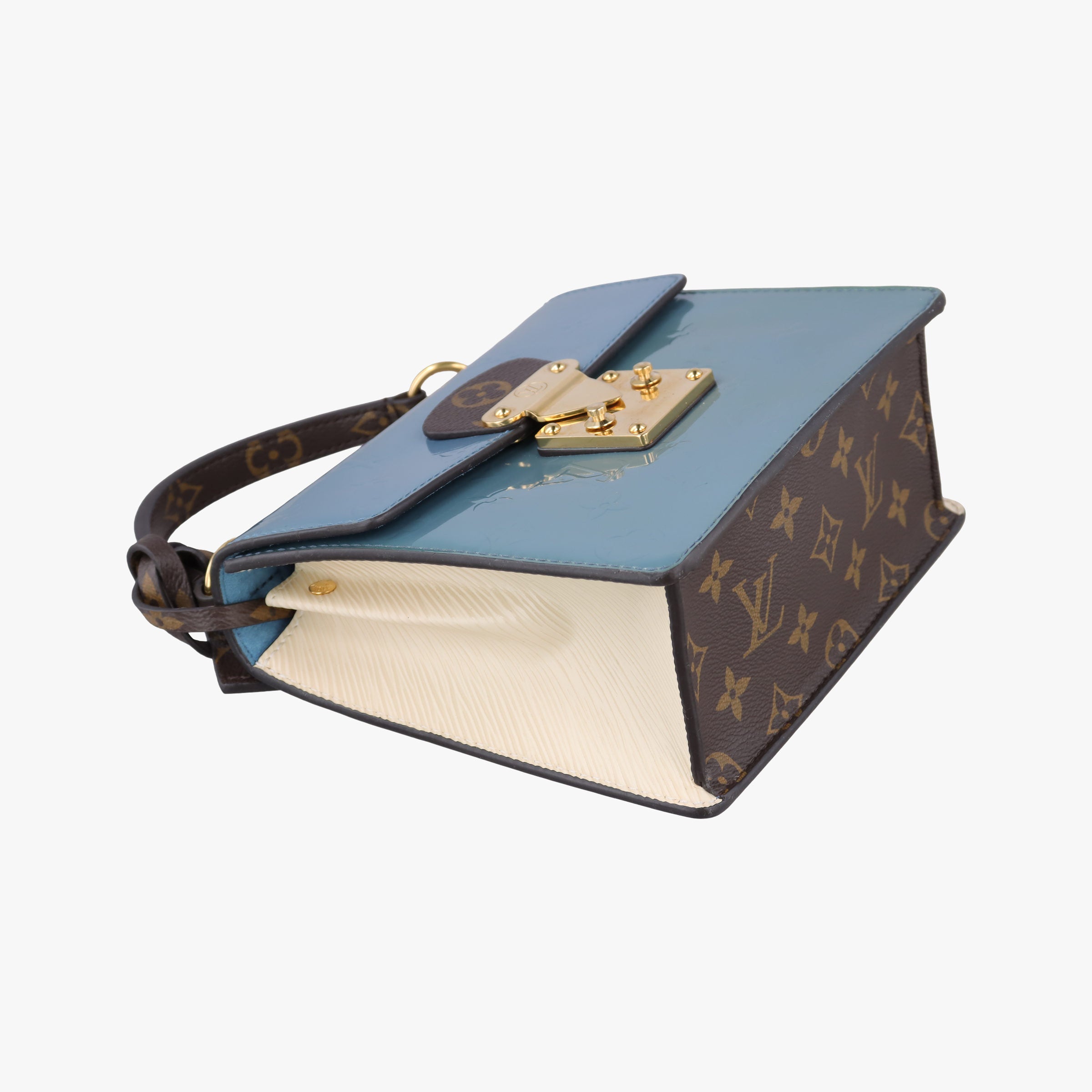 Vintage Louis Vuitton Spring Street PM BLACK×white×Blue Vernis×Monogram×Epi M90375 shoulderbag | stylenewstar