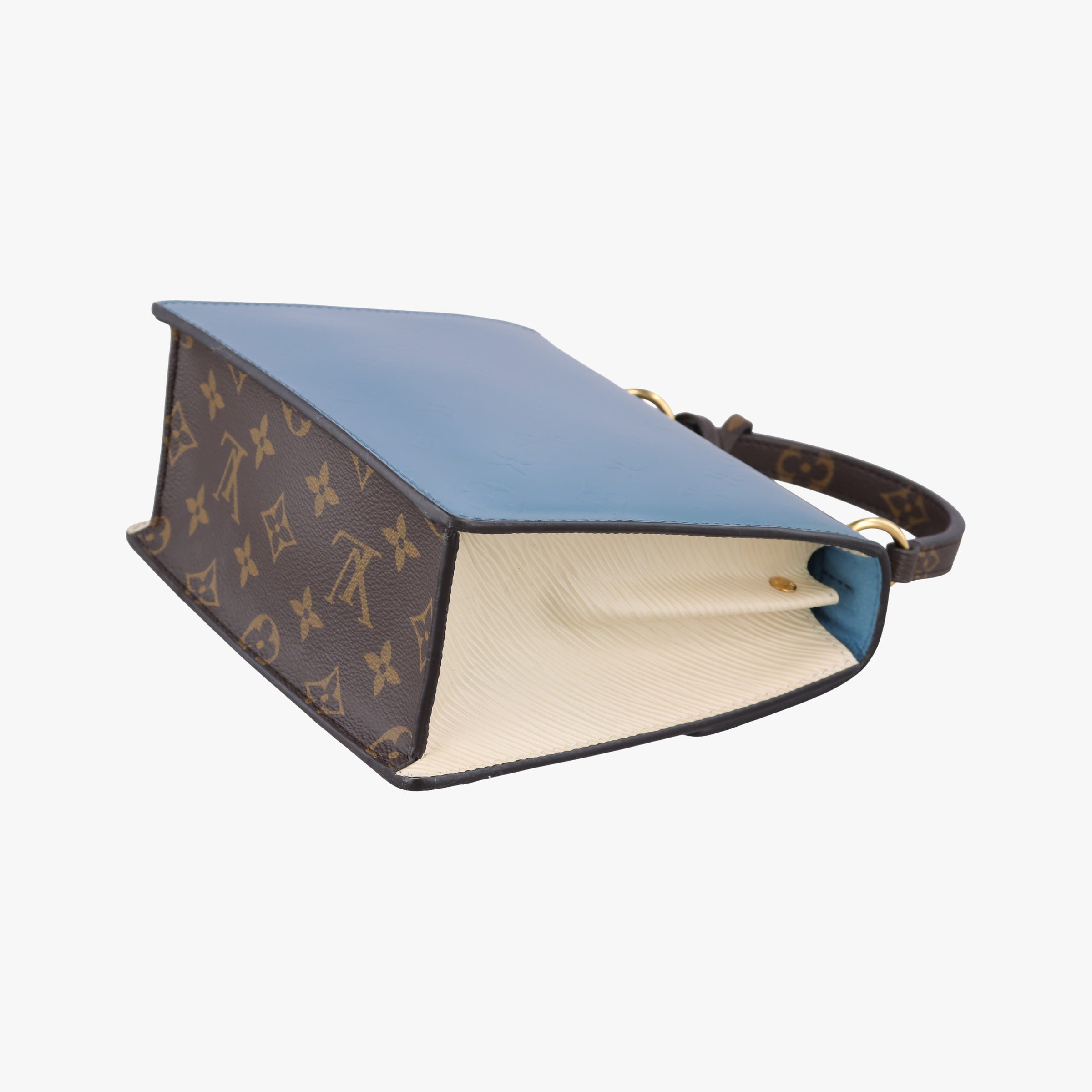 Vintage Louis Vuitton Spring Street PM BLACK×white×Blue Vernis×Monogram×Epi M90375 shoulderbag | stylenewstar