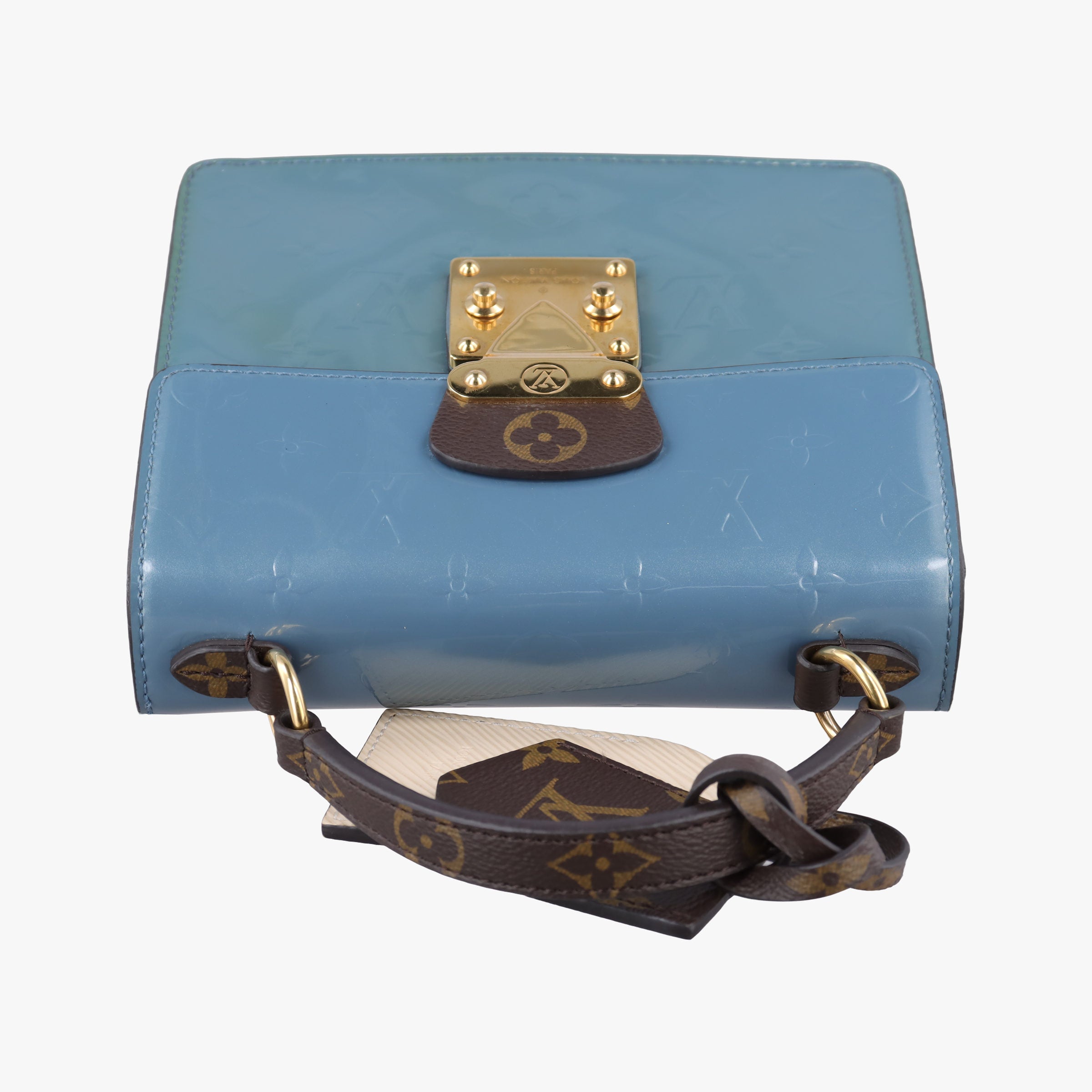 Vintage Louis Vuitton Spring Street PM BLACK×white×Blue Vernis×Monogram×Epi M90375 shoulderbag | stylenewstar