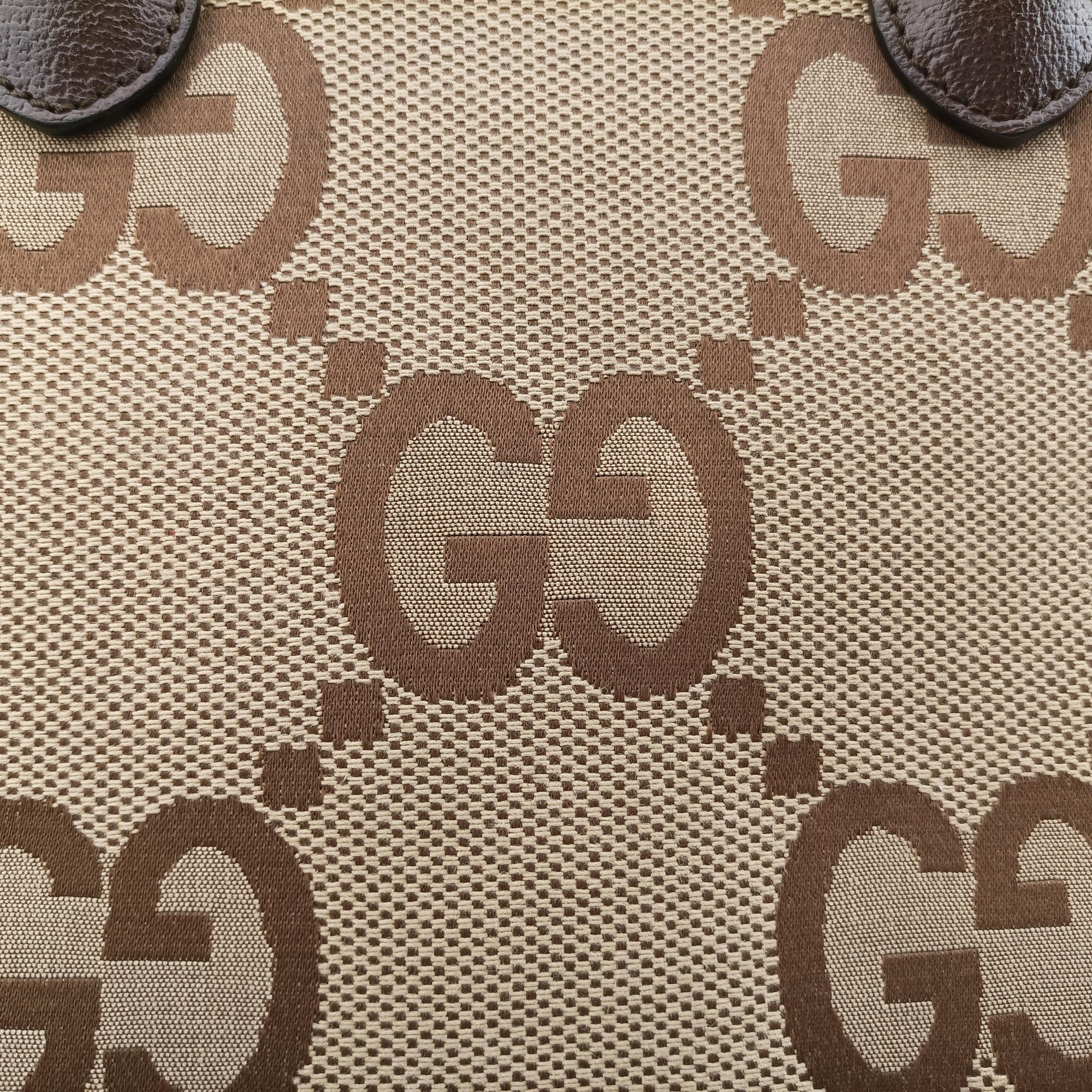 Vintage Gucci Jumbo GG Tote Brown×Green×Red canvas×leather 703974 shoulderbag | stylenewstar