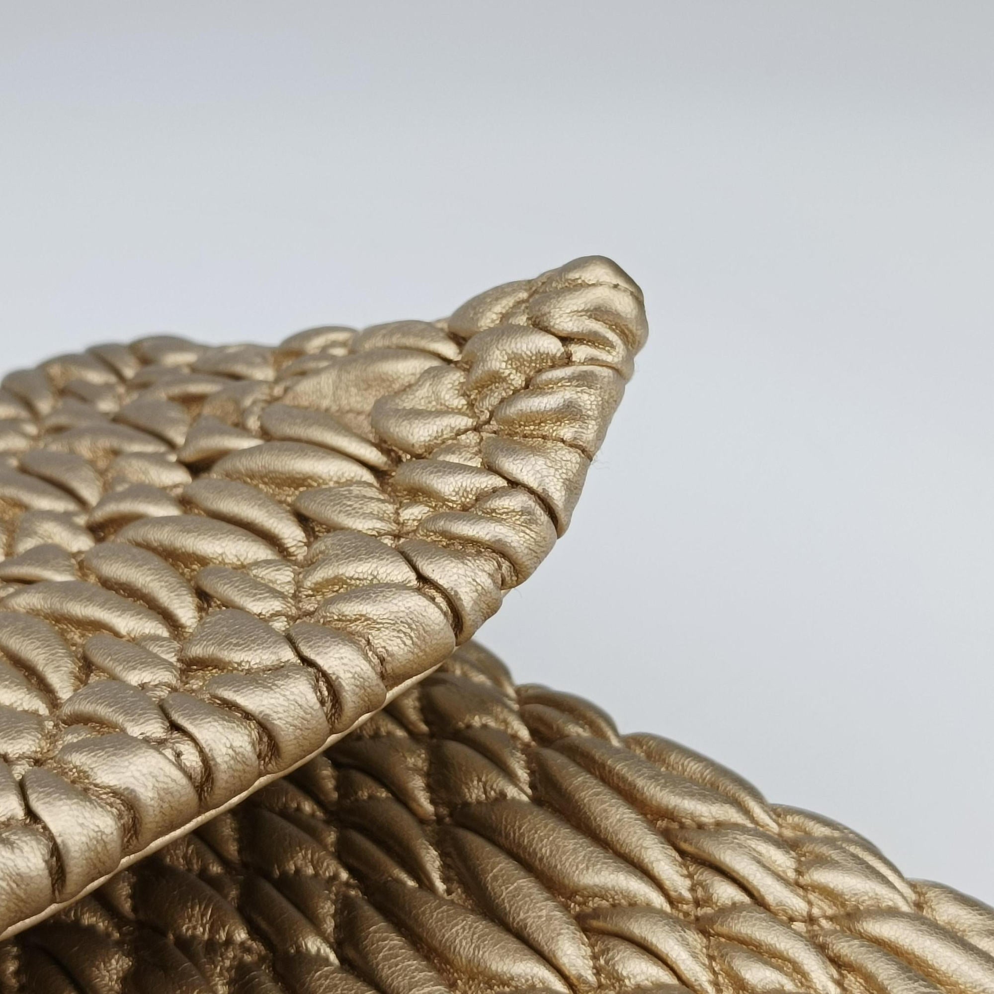 Vintage Miu Miu Iconic Crystal Cloque Golden Nappa Leather 5BD233 shoulderbag | stylenewstar