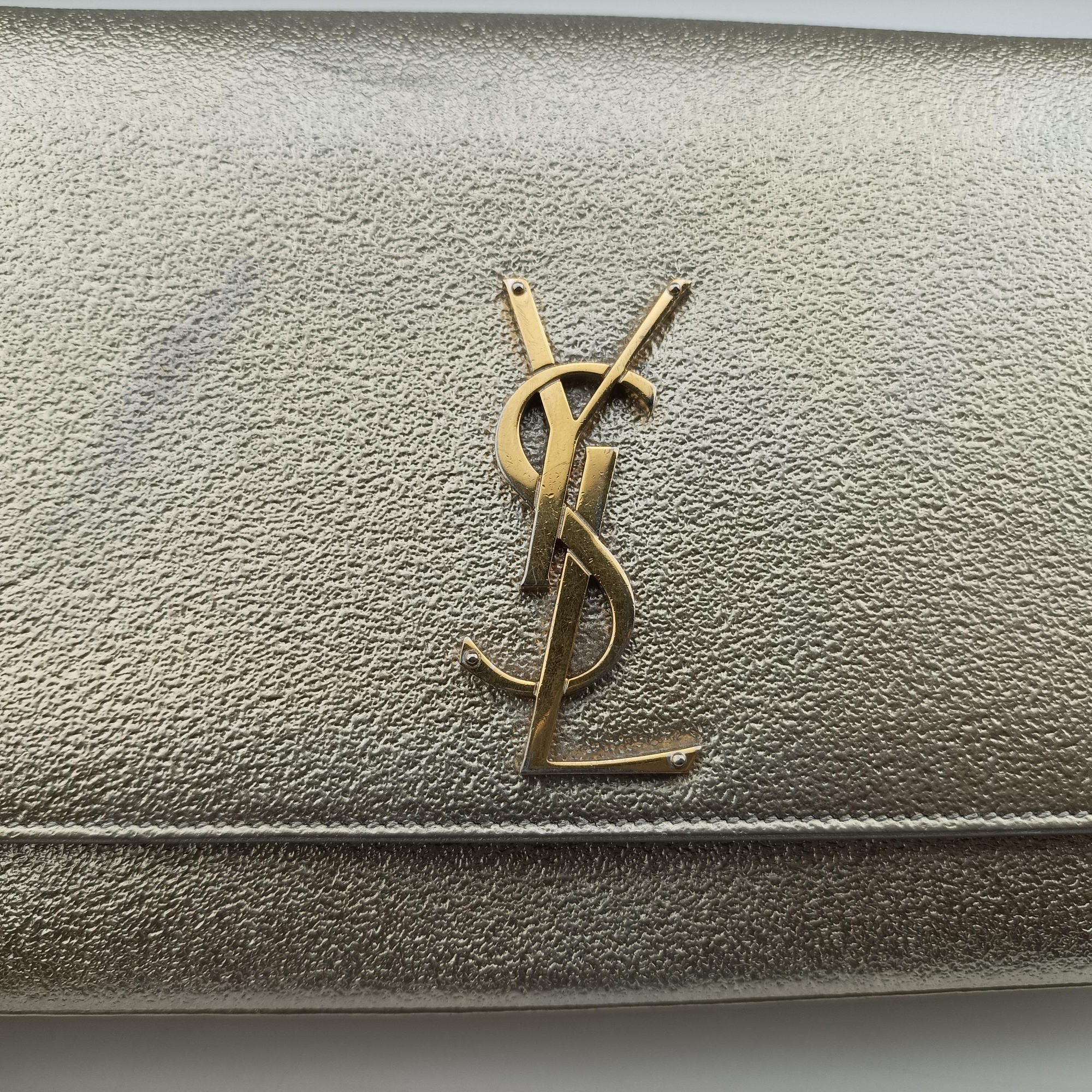 Pre-owned Yves Saint Laurent KATE Golden Leather 364021 shoulderbag | stylenewstar