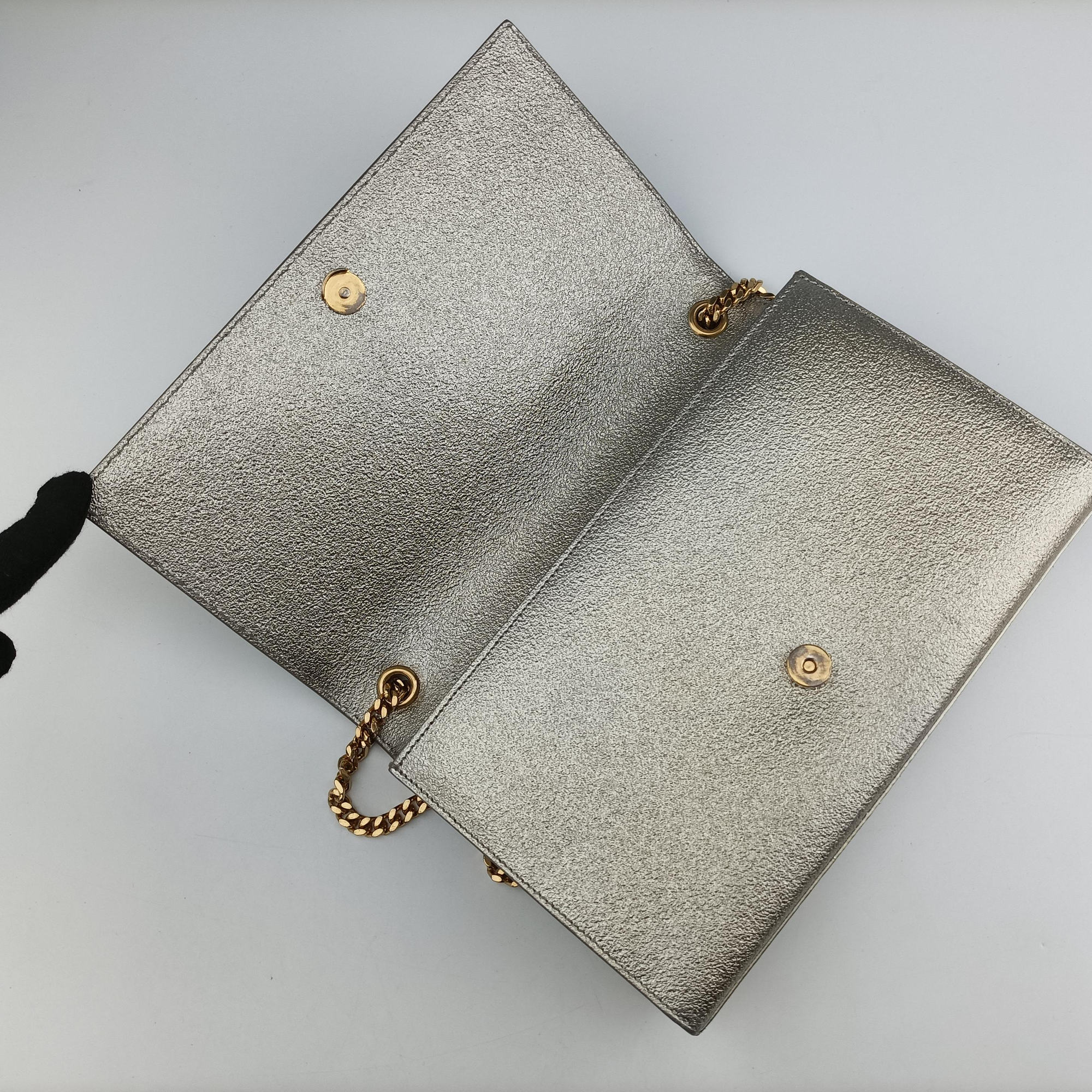 Pre-owned Yves Saint Laurent KATE Golden Leather 364021 shoulderbag | stylenewstar