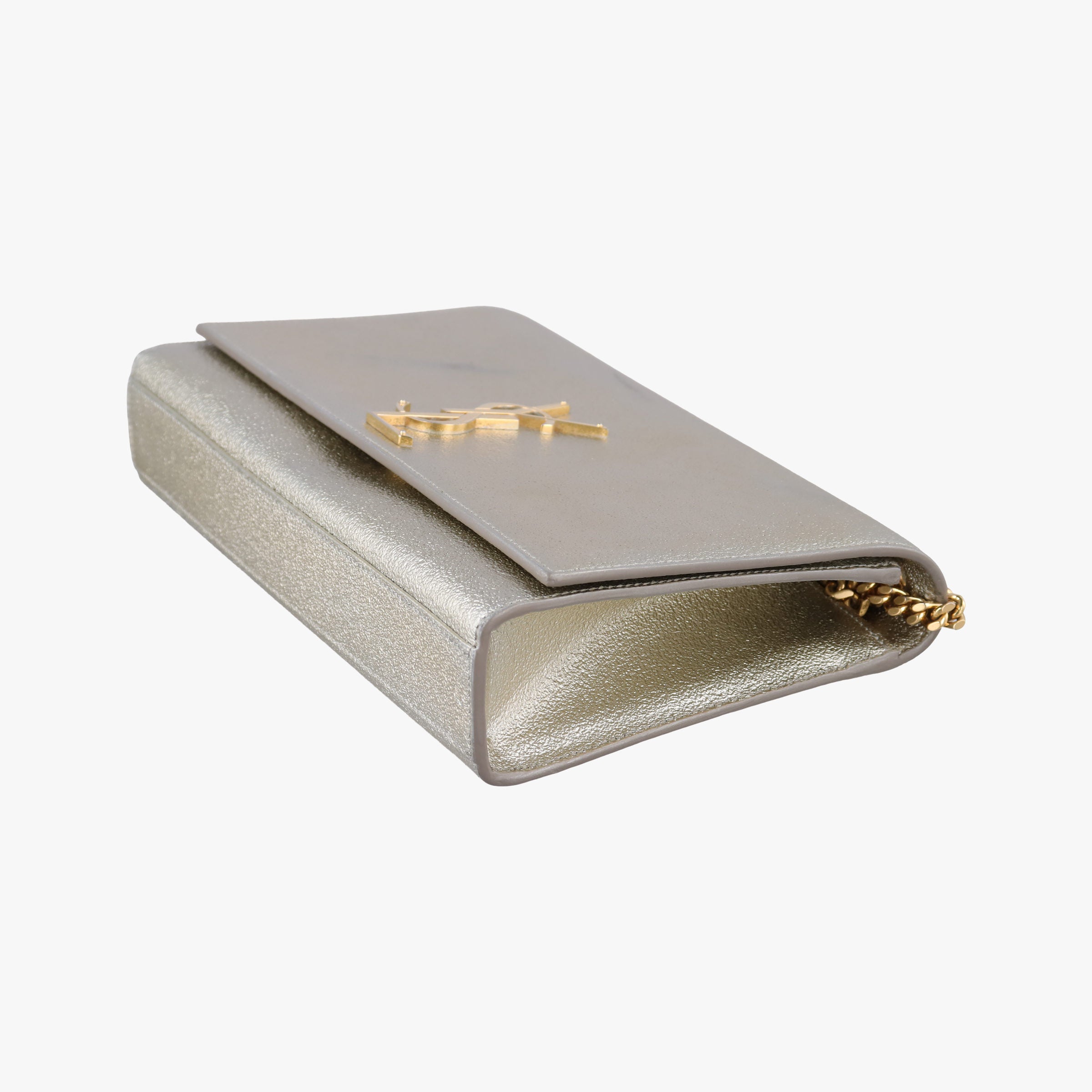 Pre-owned Yves Saint Laurent KATE Golden Leather 364021 shoulderbag | stylenewstar