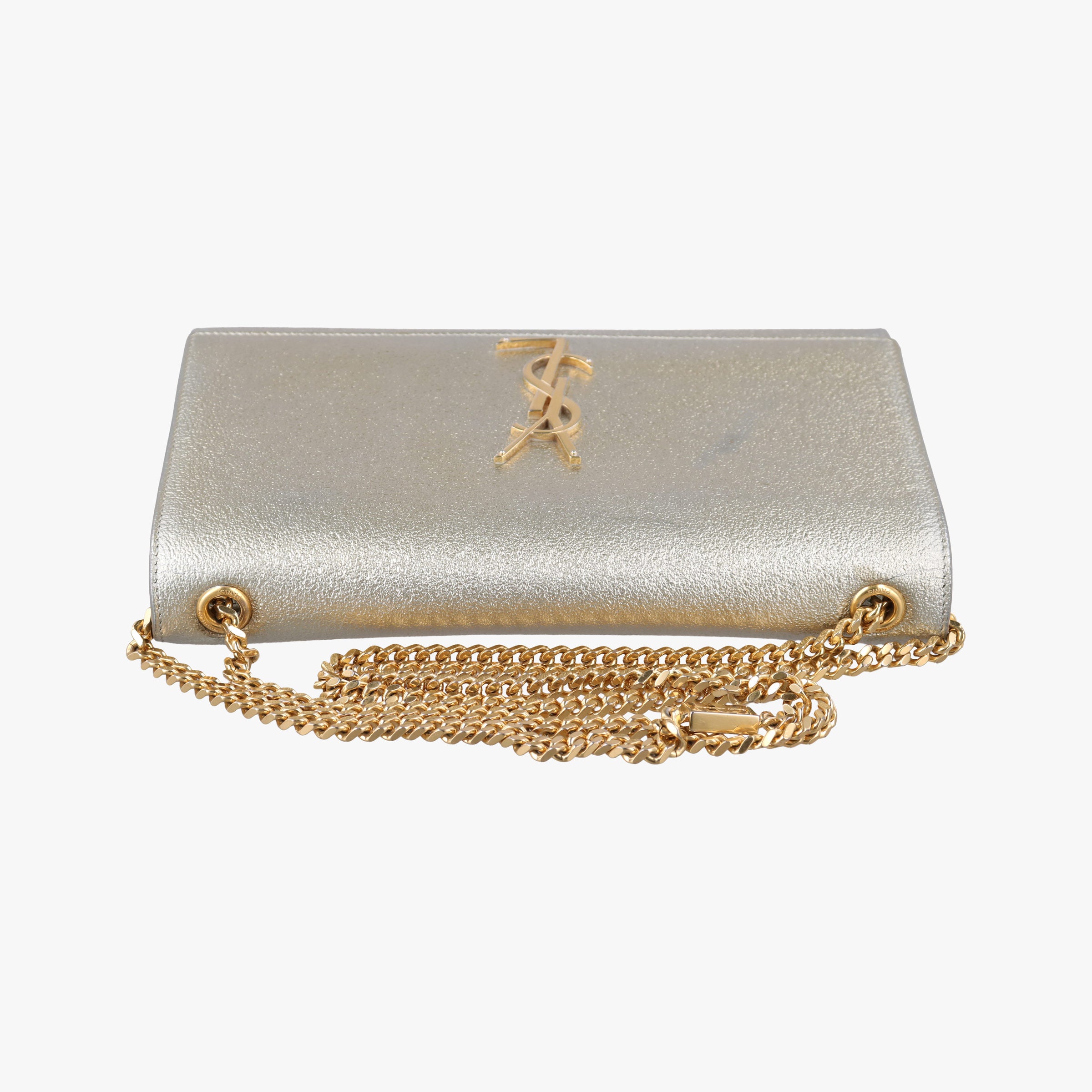 Pre-owned Yves Saint Laurent KATE Golden Leather 364021 shoulderbag | stylenewstar
