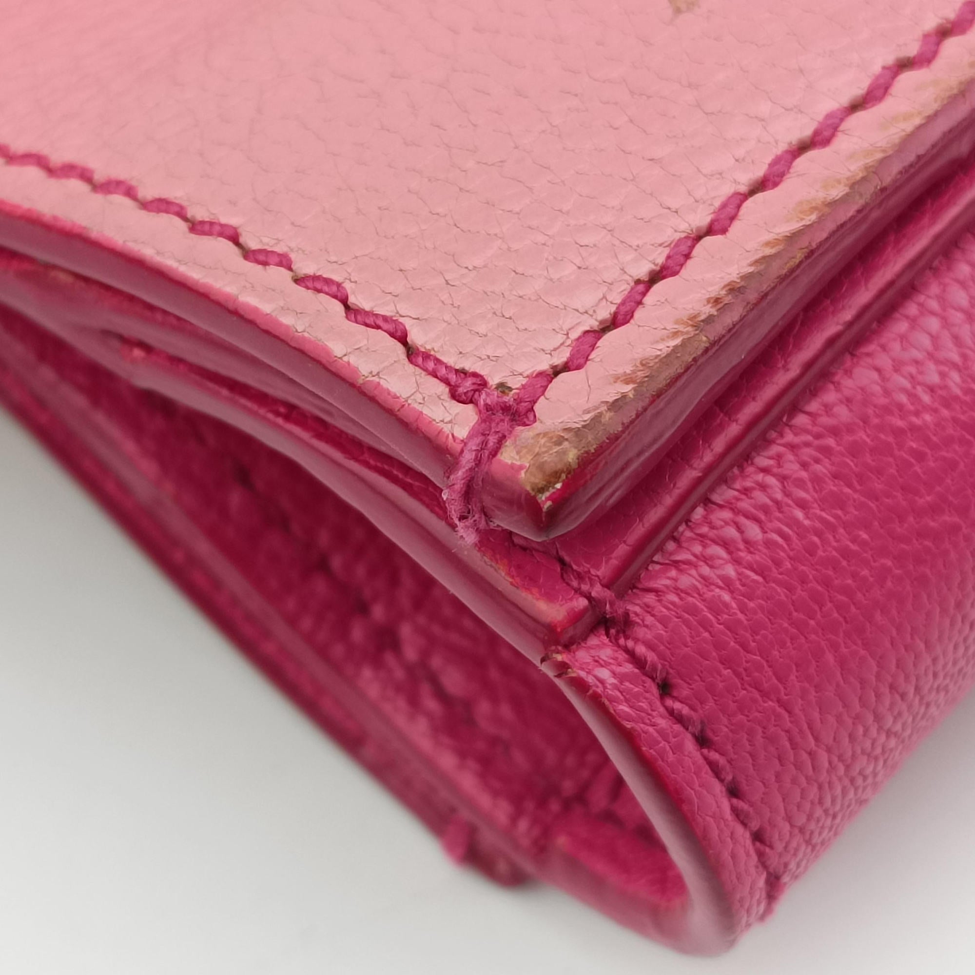 Pre-owned Miu Miu Madras Pink Leather  shoulderbag | stylenewstar