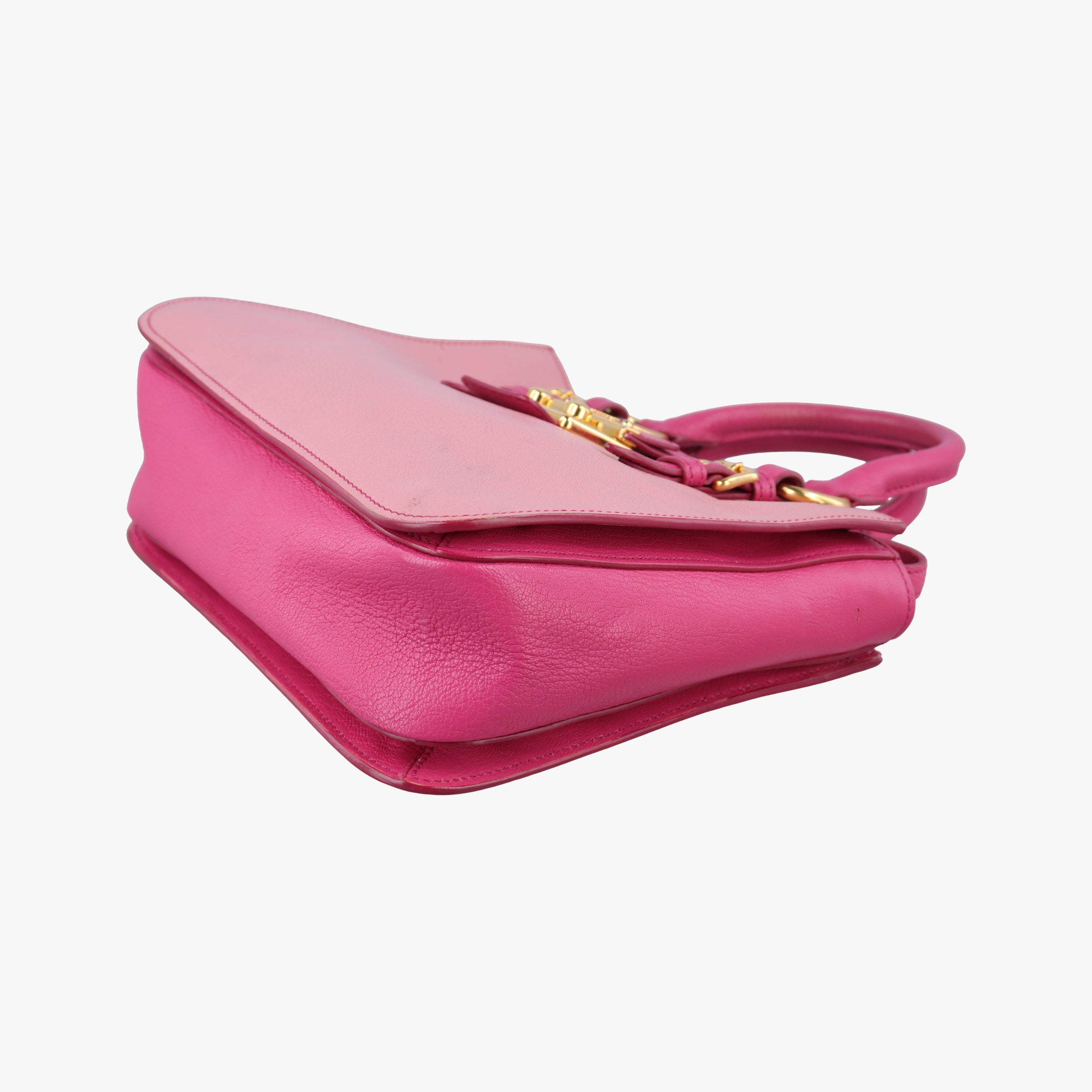 Pre-owned Miu Miu Madras Pink Leather  shoulderbag | stylenewstar