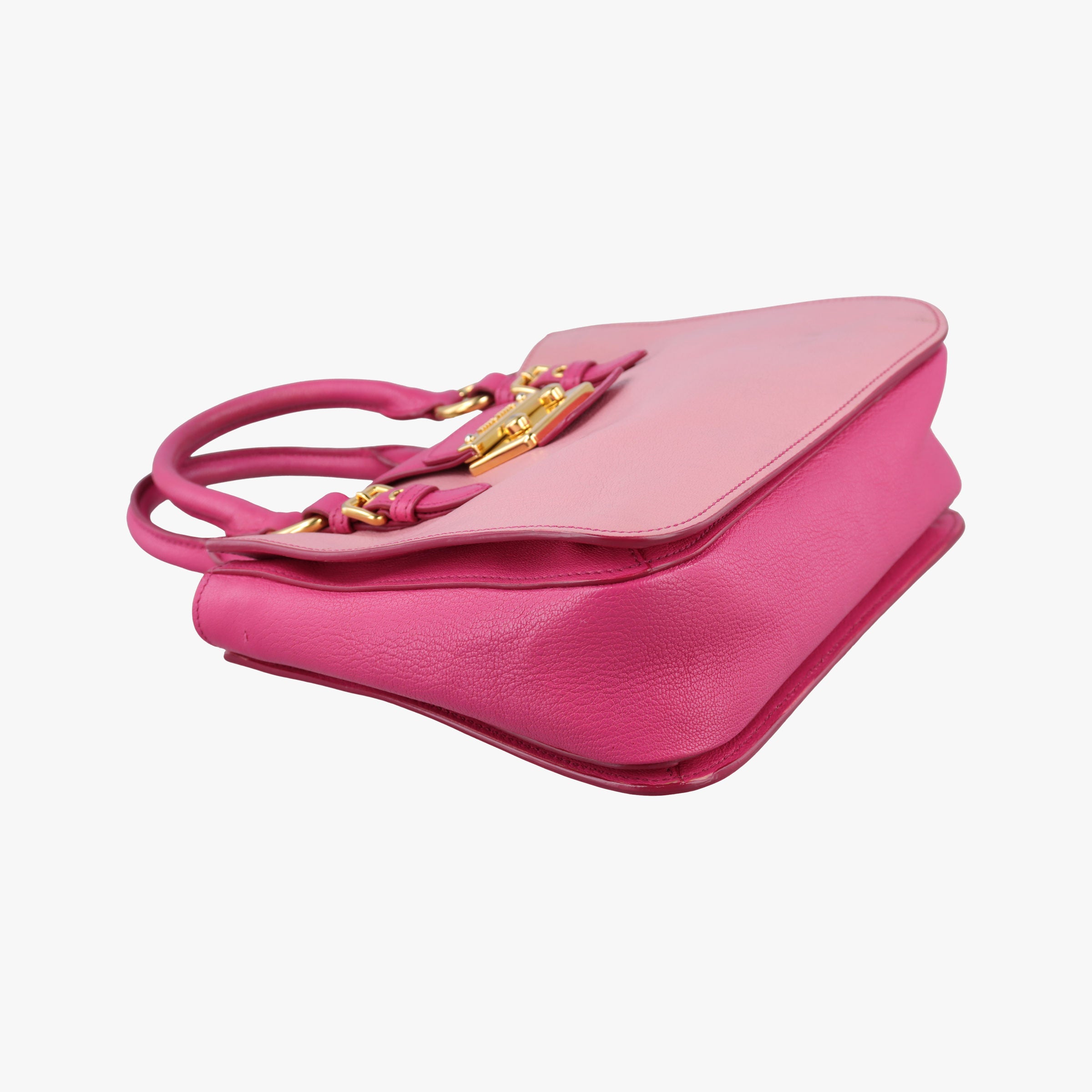 Pre-owned Miu Miu Madras Pink Leather  shoulderbag | stylenewstar