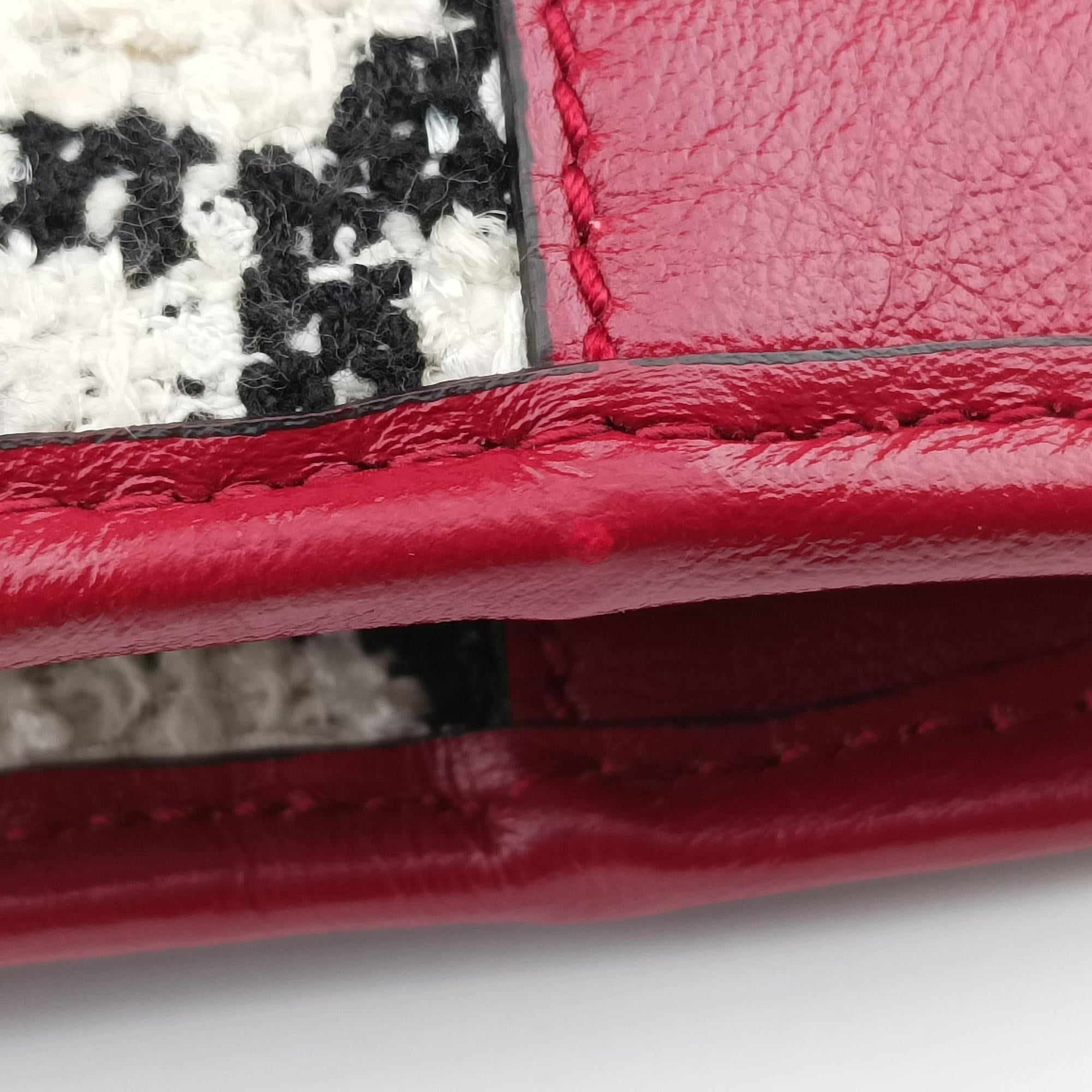 Vintage Gucci Rajah White×red tweed × leather 537219 shoulderbag | stylenewstar