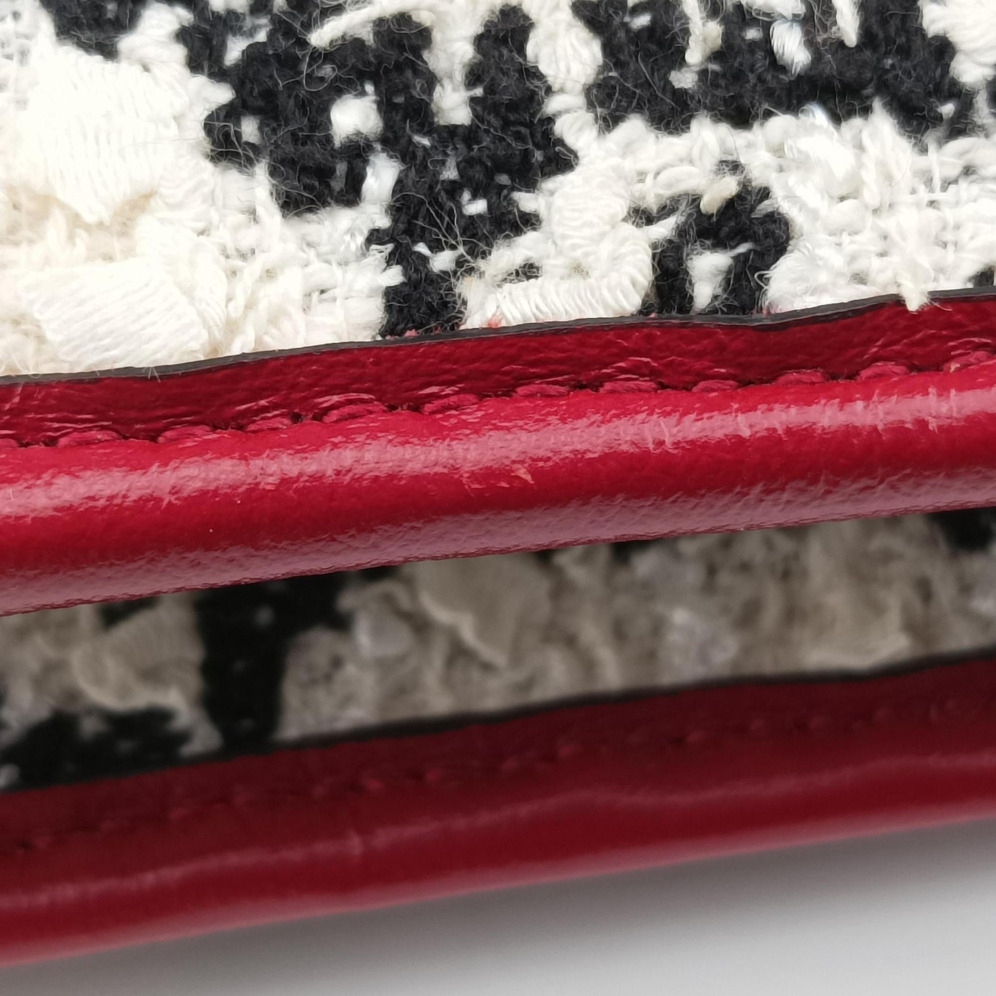 Vintage Gucci Rajah White×red tweed × leather 537219 shoulderbag | stylenewstar