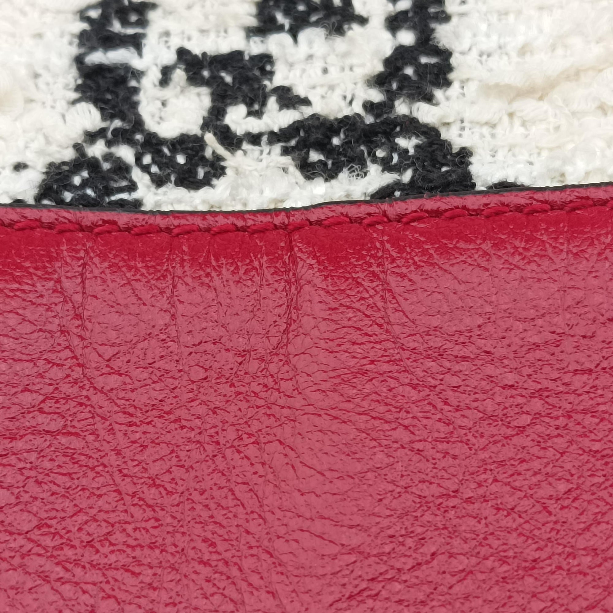 Vintage Gucci Rajah White×red tweed × leather 537219 shoulderbag | stylenewstar
