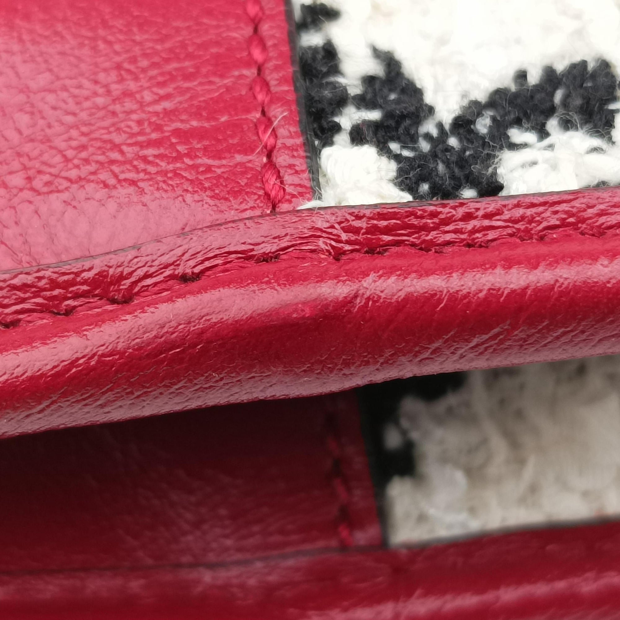 Vintage Gucci Rajah White×red tweed × leather 537219 shoulderbag | stylenewstar