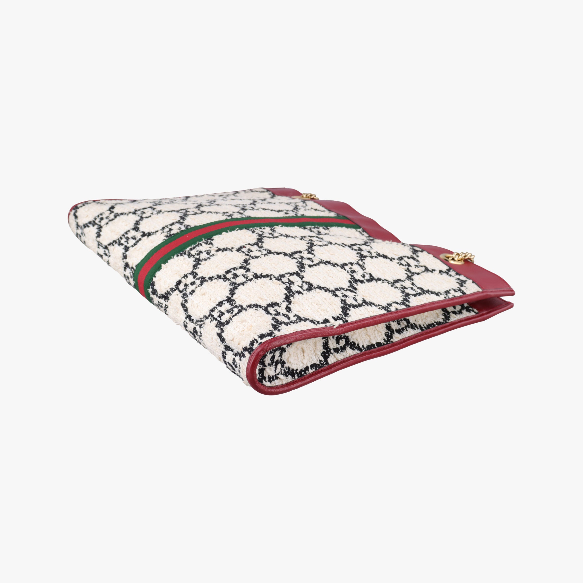 Vintage Gucci Rajah White×red tweed × leather 537219 shoulderbag | stylenewstar