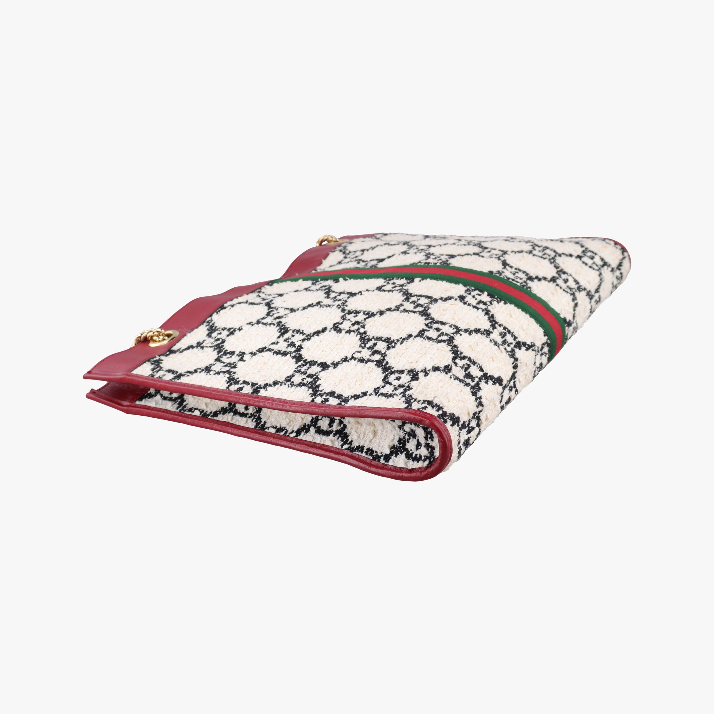 Vintage Gucci Rajah White×red tweed × leather 537219 shoulderbag | stylenewstar