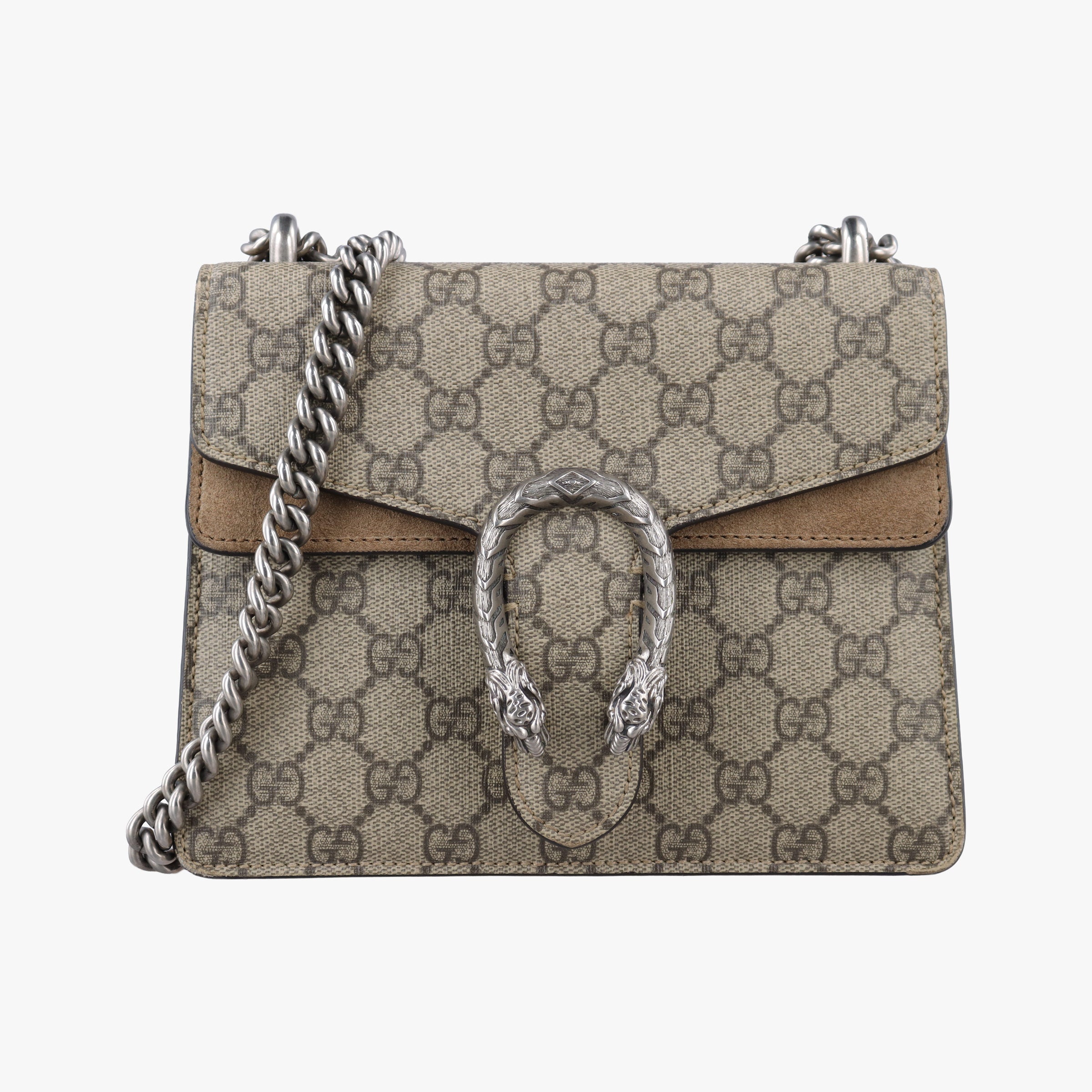 Pre-owned Gucci Dionysus Brown PVC coated canvas × suede 421970 shoulderbag | stylenewstar