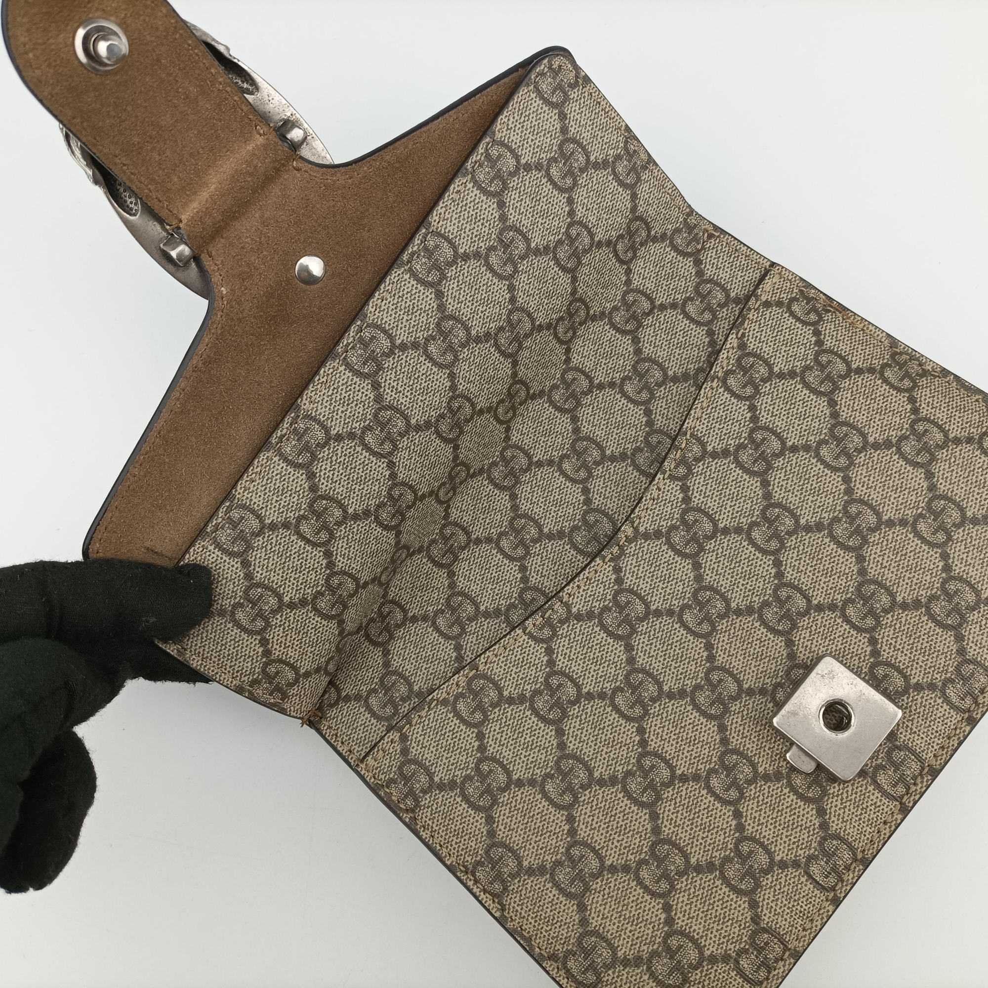 Pre-owned Gucci Dionysus Brown PVC coated canvas × suede 421970 shoulderbag | stylenewstar