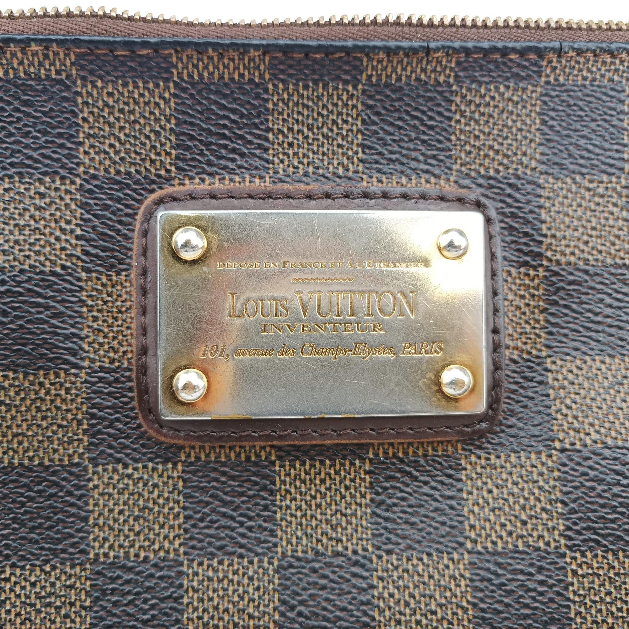 Pre-owned Louis Vuitton EVA EBENE Damier Canvas N55213 shoulderbag | stylenewstar