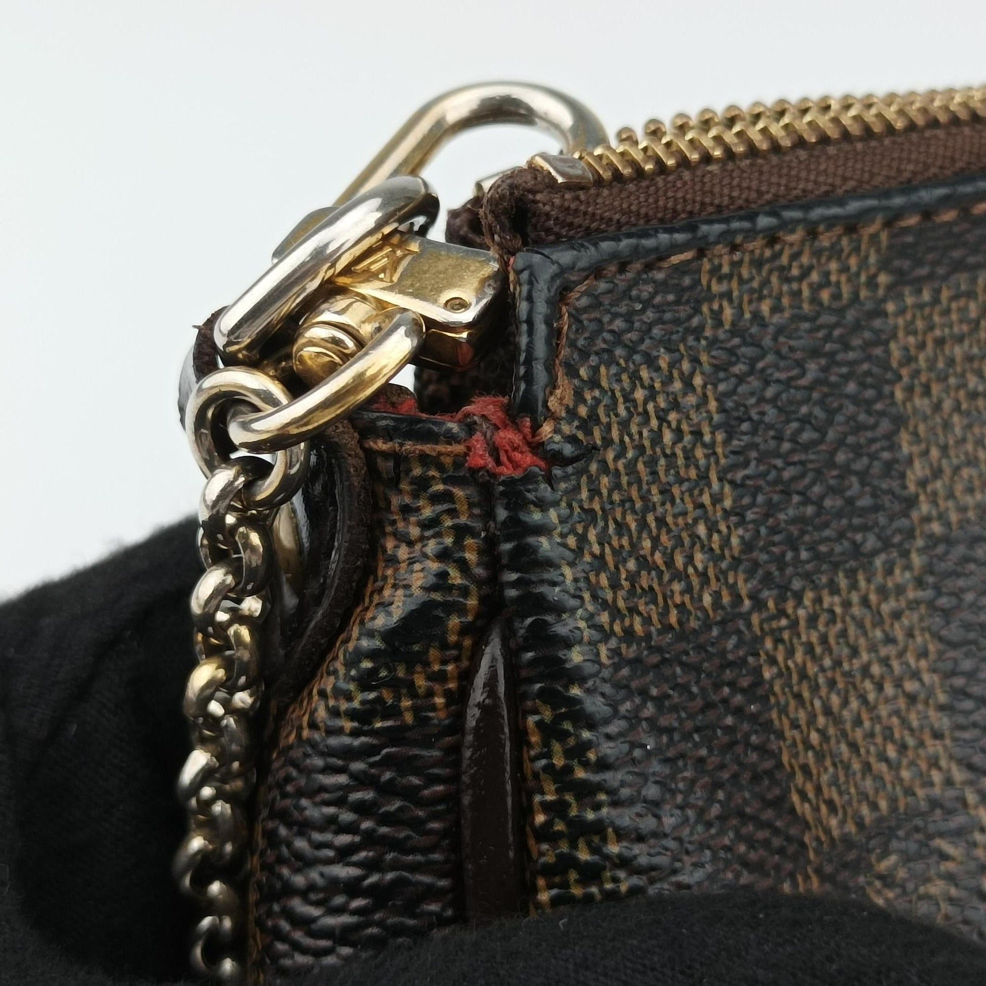 Pre-owned Louis Vuitton EVA EBENE Damier Canvas N55213 shoulderbag | stylenewstar