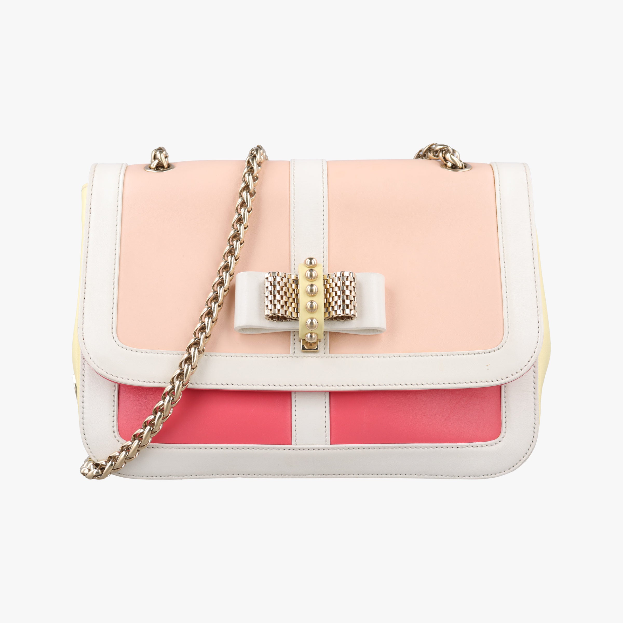 Secondhand Christian Louboutin Sweet Charity pink ×rose red ×yellow Leather  shoulderbag | stylenewstar
