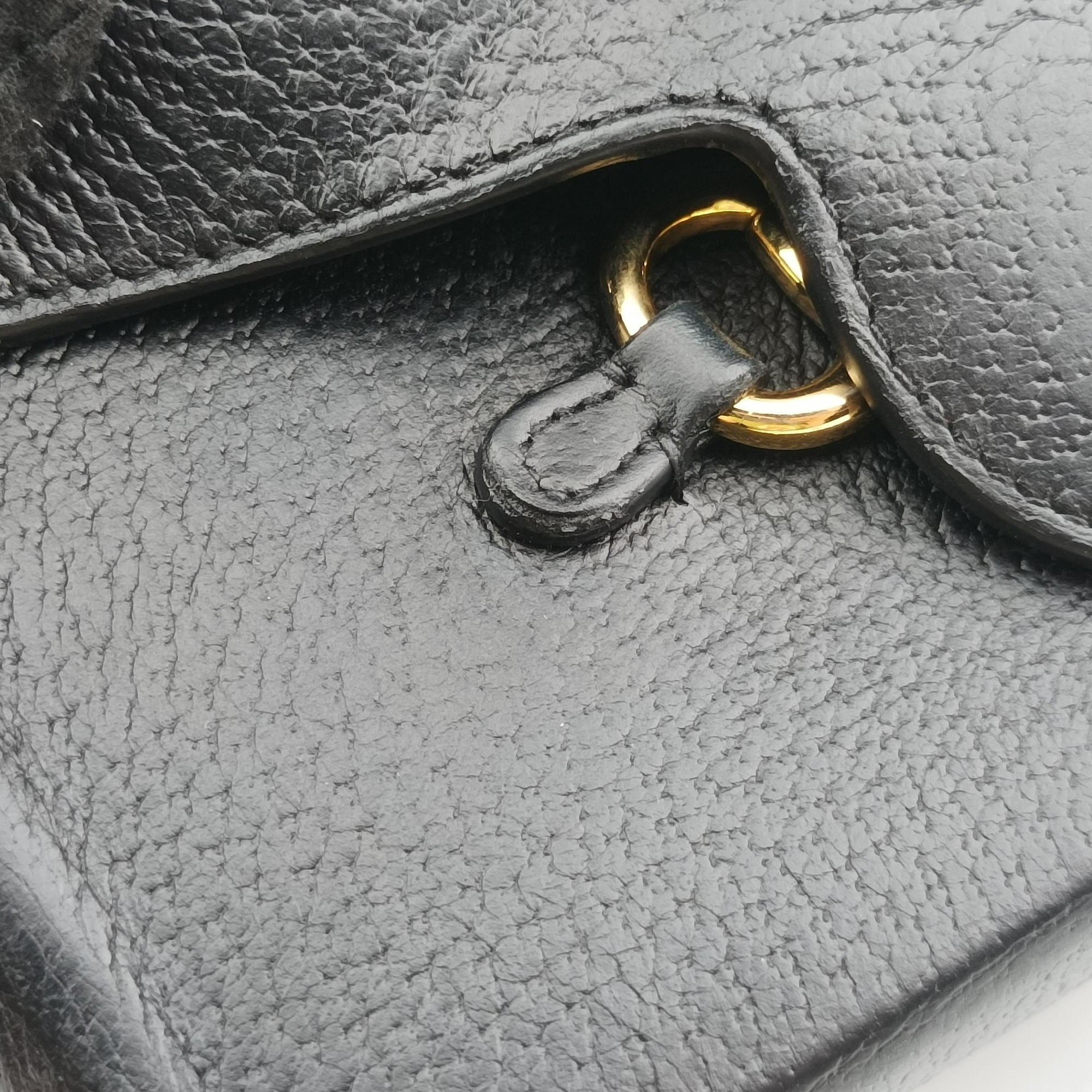 Pre-owned Gucci Horsebit 1955 Black Leather 732314 shoulderbag | stylenewstar