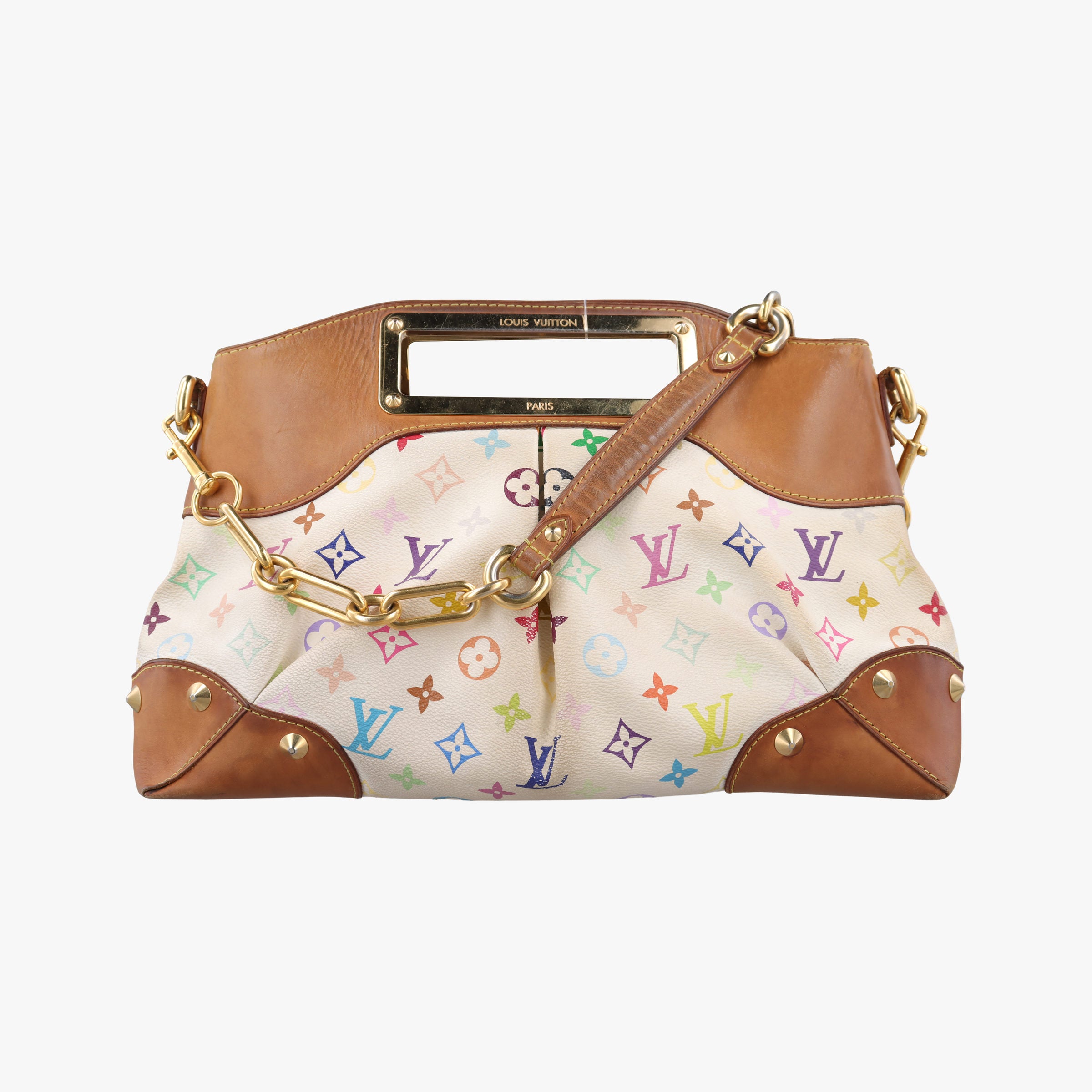 Pre-owned Louis Vuitton JUDY MM white Monogram Multicolor M40255 shoulderbag | stylenewstar