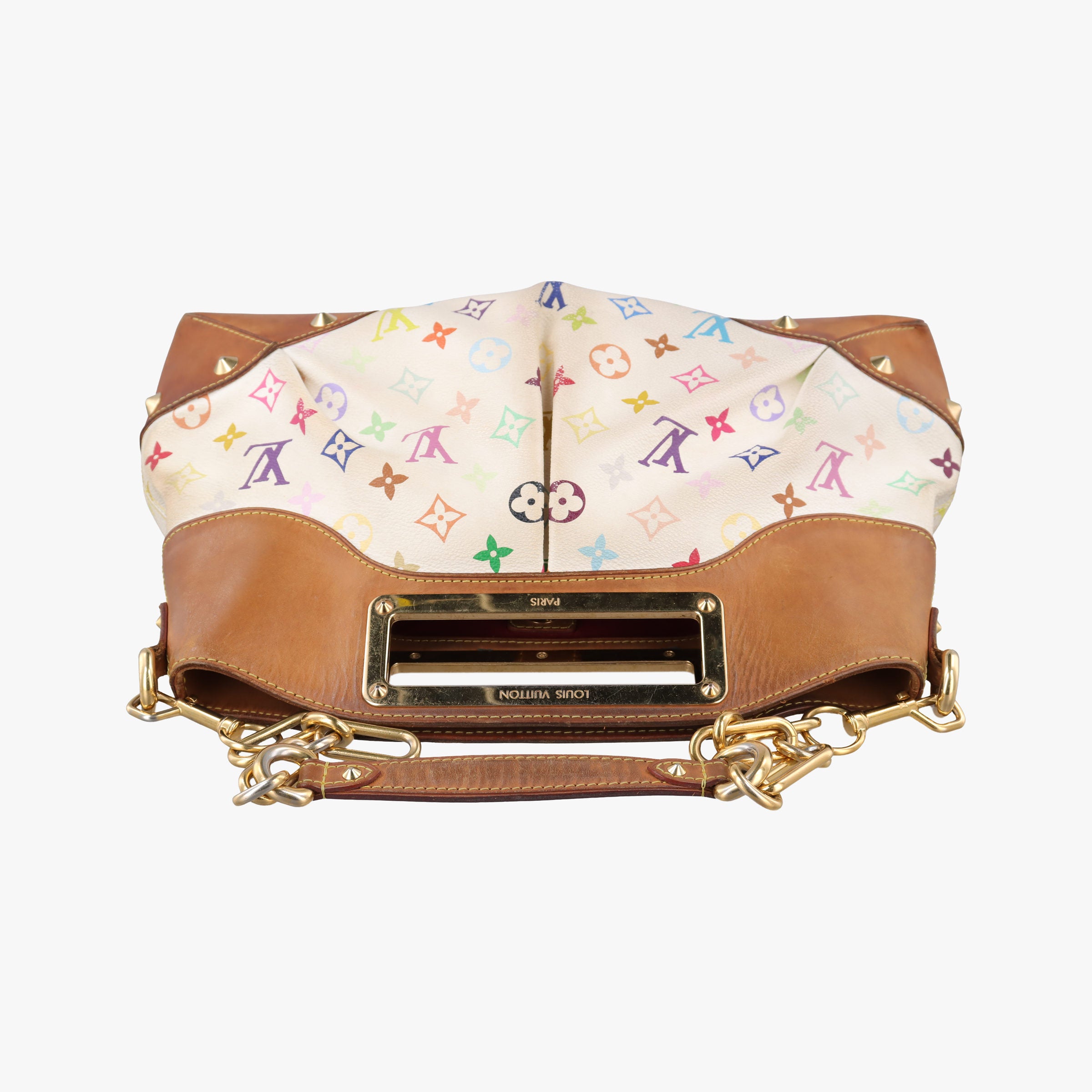 Pre-owned Louis Vuitton JUDY MM white Monogram Multicolor M40255 shoulderbag | stylenewstar
