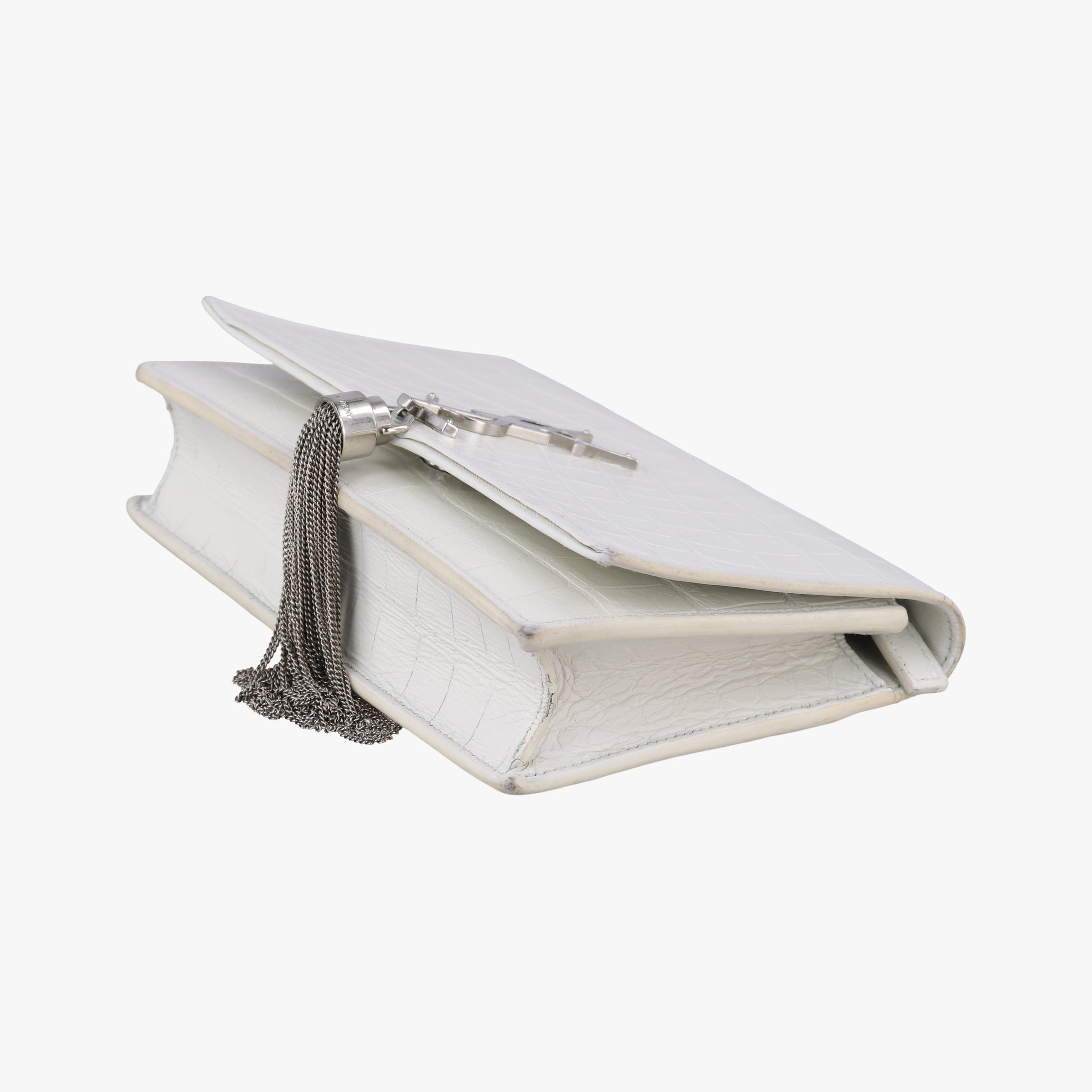 Pre-owned Yves Saint Laurent KATE White Leather 452159 shoulderbag | stylenewstar