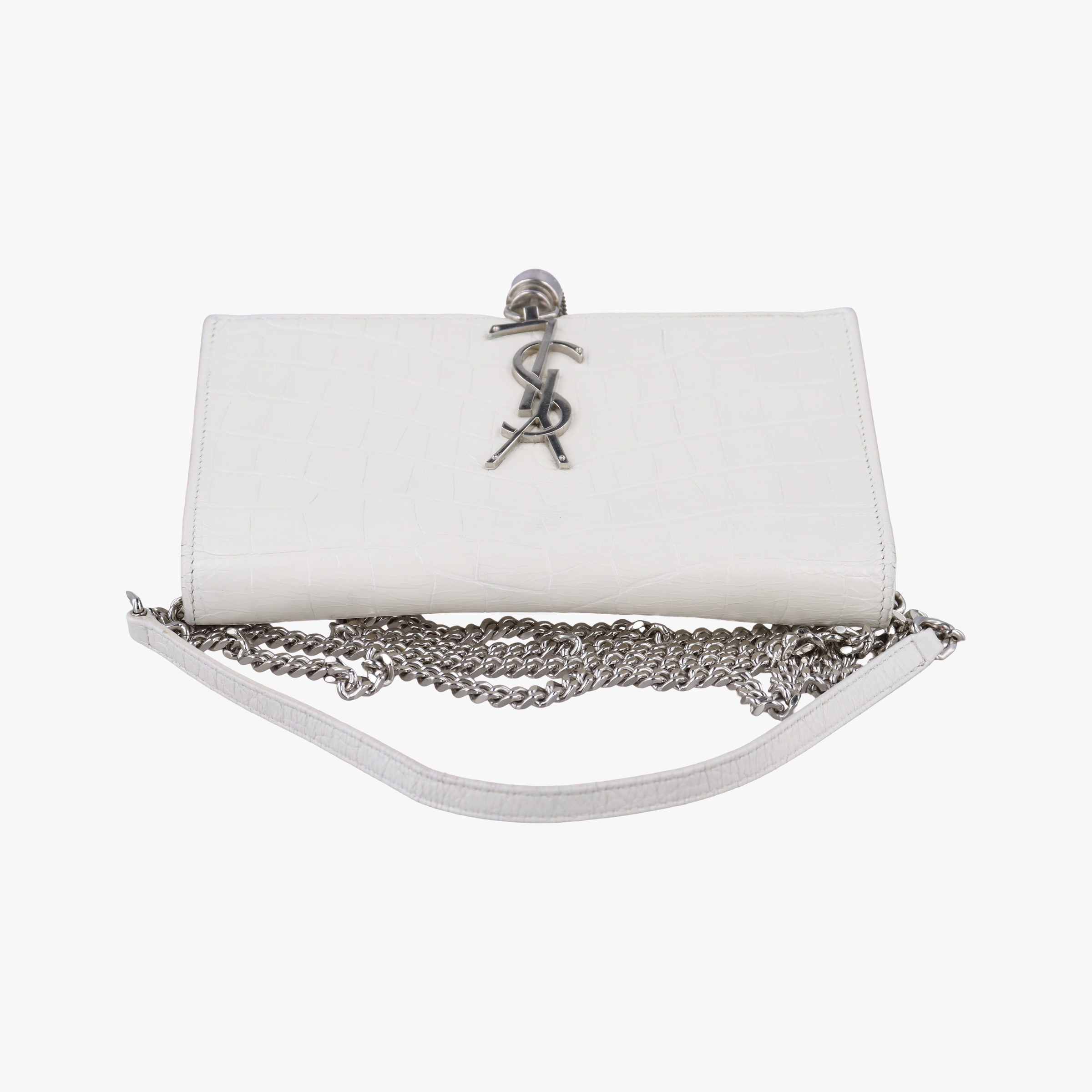 Pre-owned Yves Saint Laurent KATE White Leather 452159 shoulderbag | stylenewstar