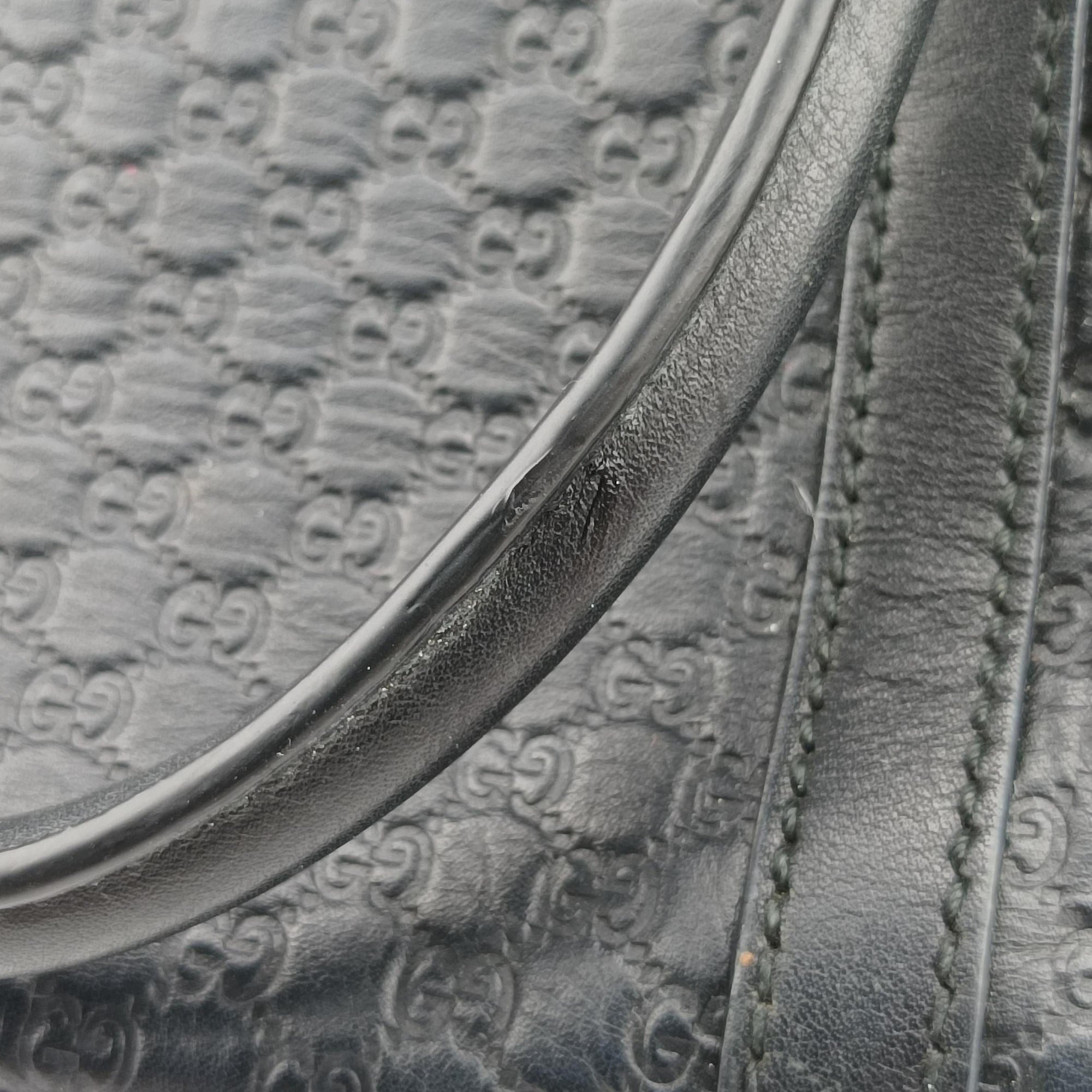 Pre-owned Gucci Microguccissima Black Leather 449654 shoulderbag | stylenewstar