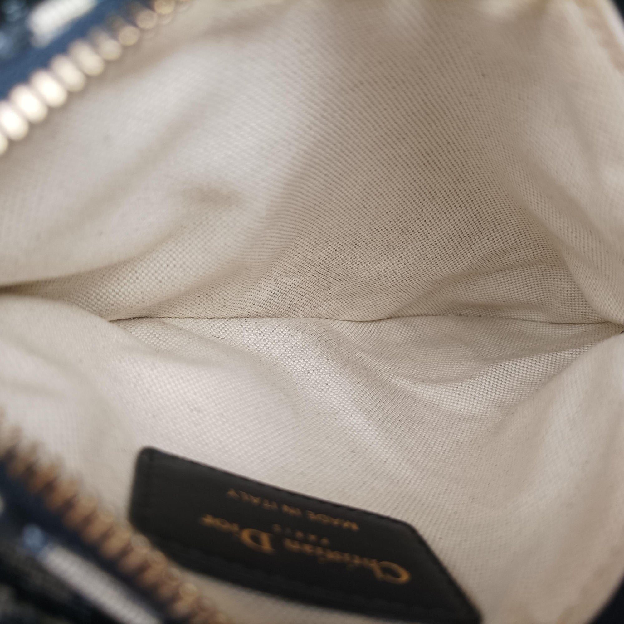 Pre-owned Christian Dior Saddle Navy×gray Jacquard  shoulderbag | stylenewstar