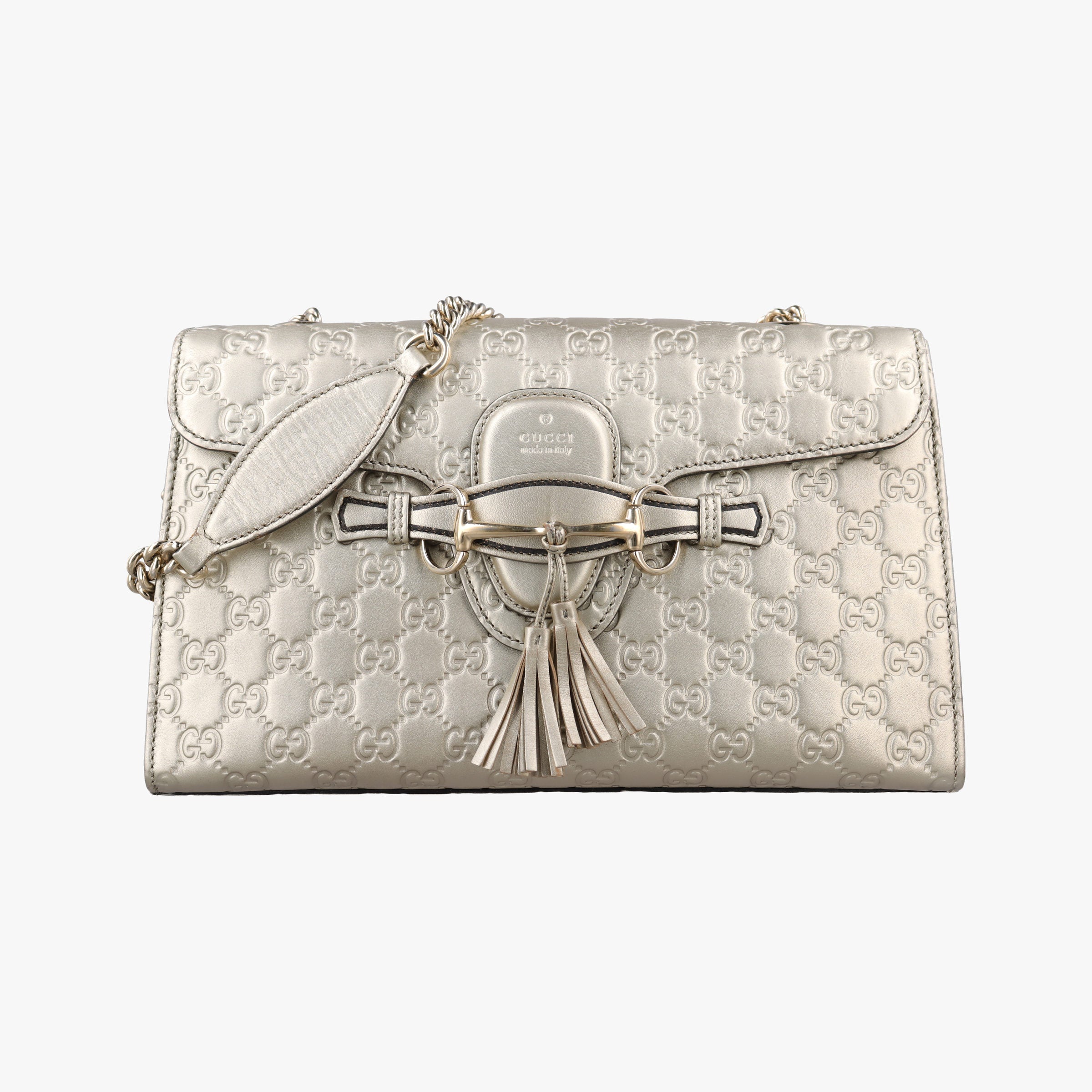 Pre-owned Gucci Emily Light Gold Leather 295402 shoulderbag | stylenewstar