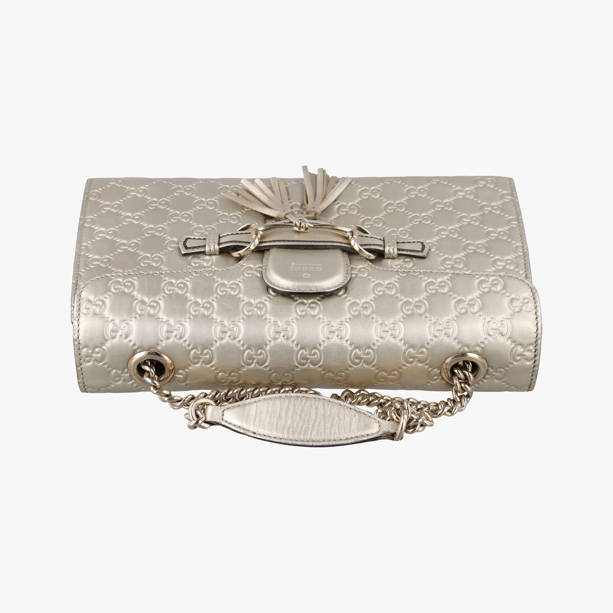 Pre-owned Gucci Emily Light Gold Leather 295402 shoulderbag | stylenewstar