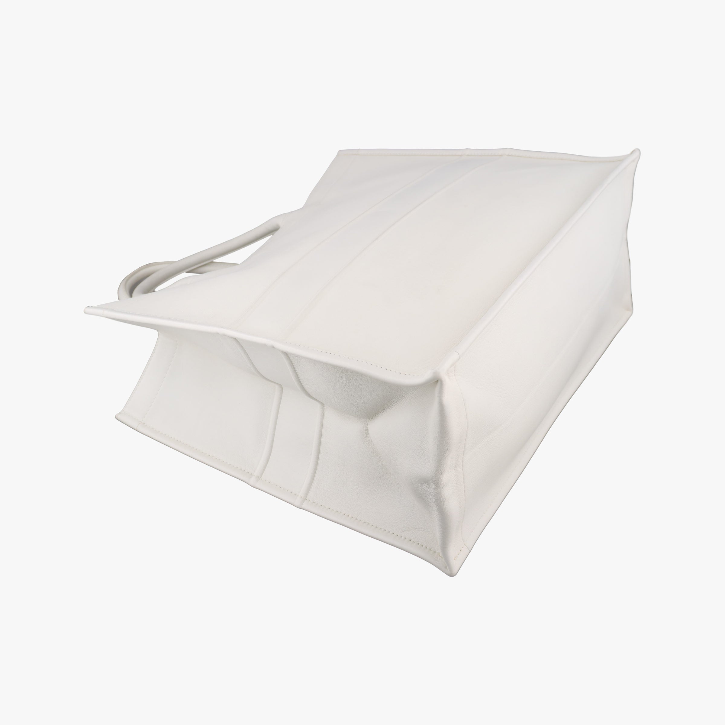 Pre-owned Christian Dior BOOK TOTE White Leather  handbag | stylenewstar