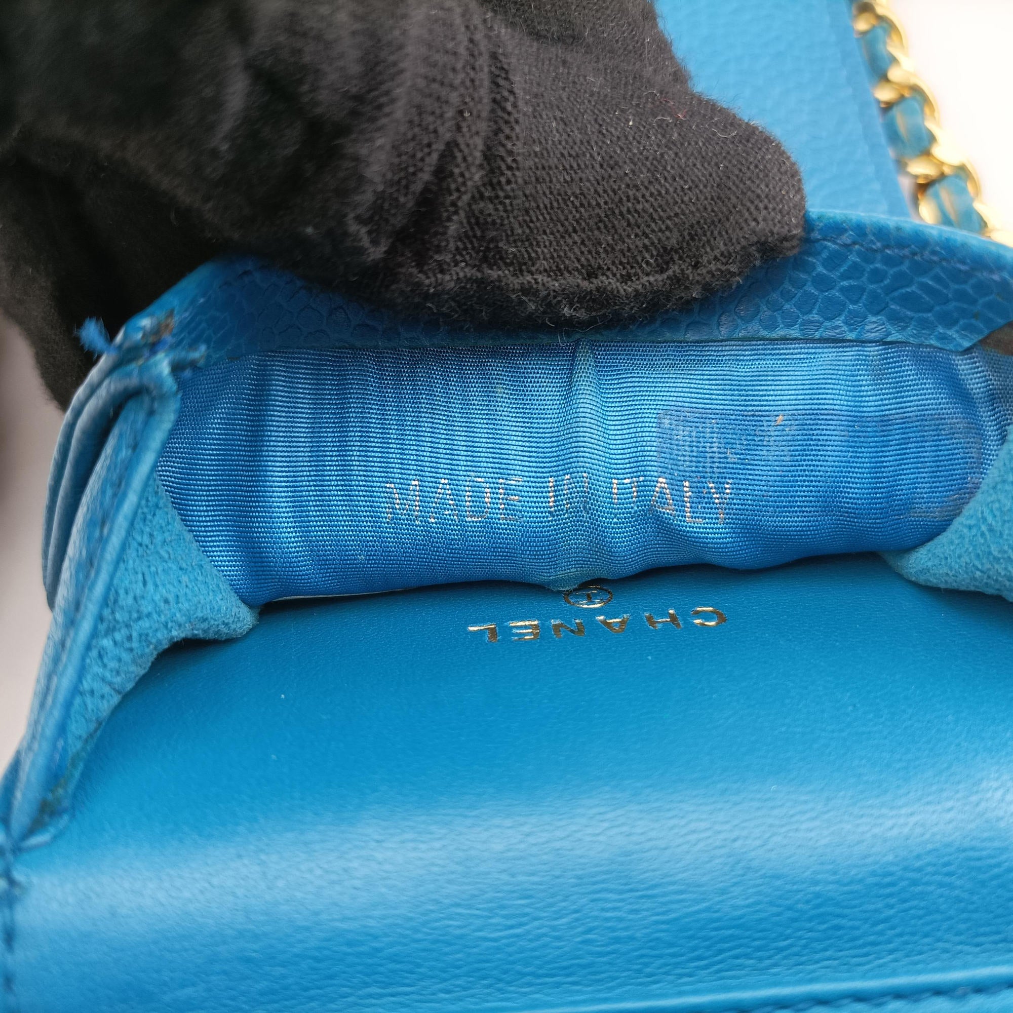 Pre-owned Chanel Timeless Blue Caviar Skin A05278 shoulderbag | stylenewstar
