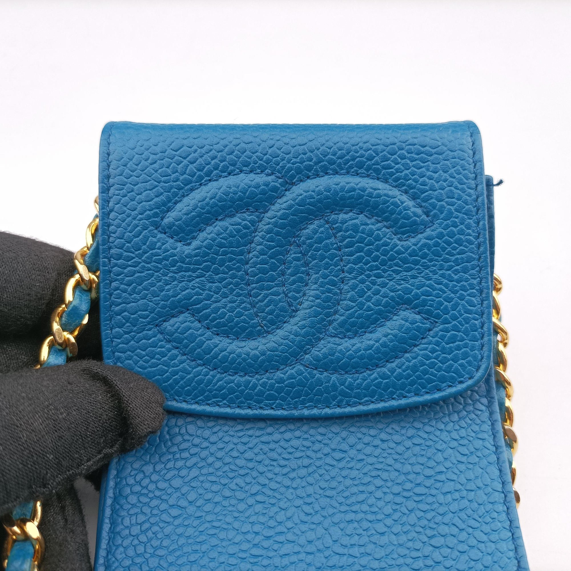 Pre-owned Chanel Timeless Blue Caviar Skin A05278 shoulderbag | stylenewstar