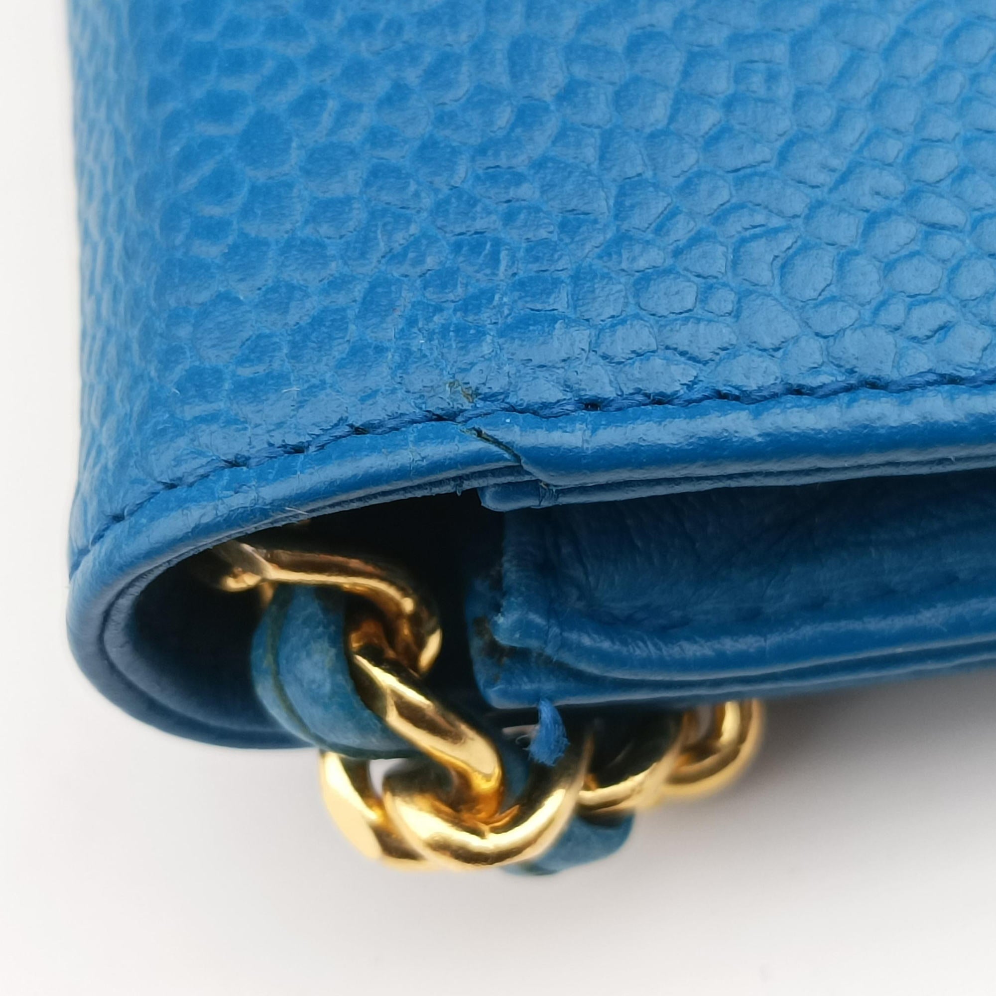 Pre-owned Chanel Timeless Blue Caviar Skin A05278 shoulderbag | stylenewstar