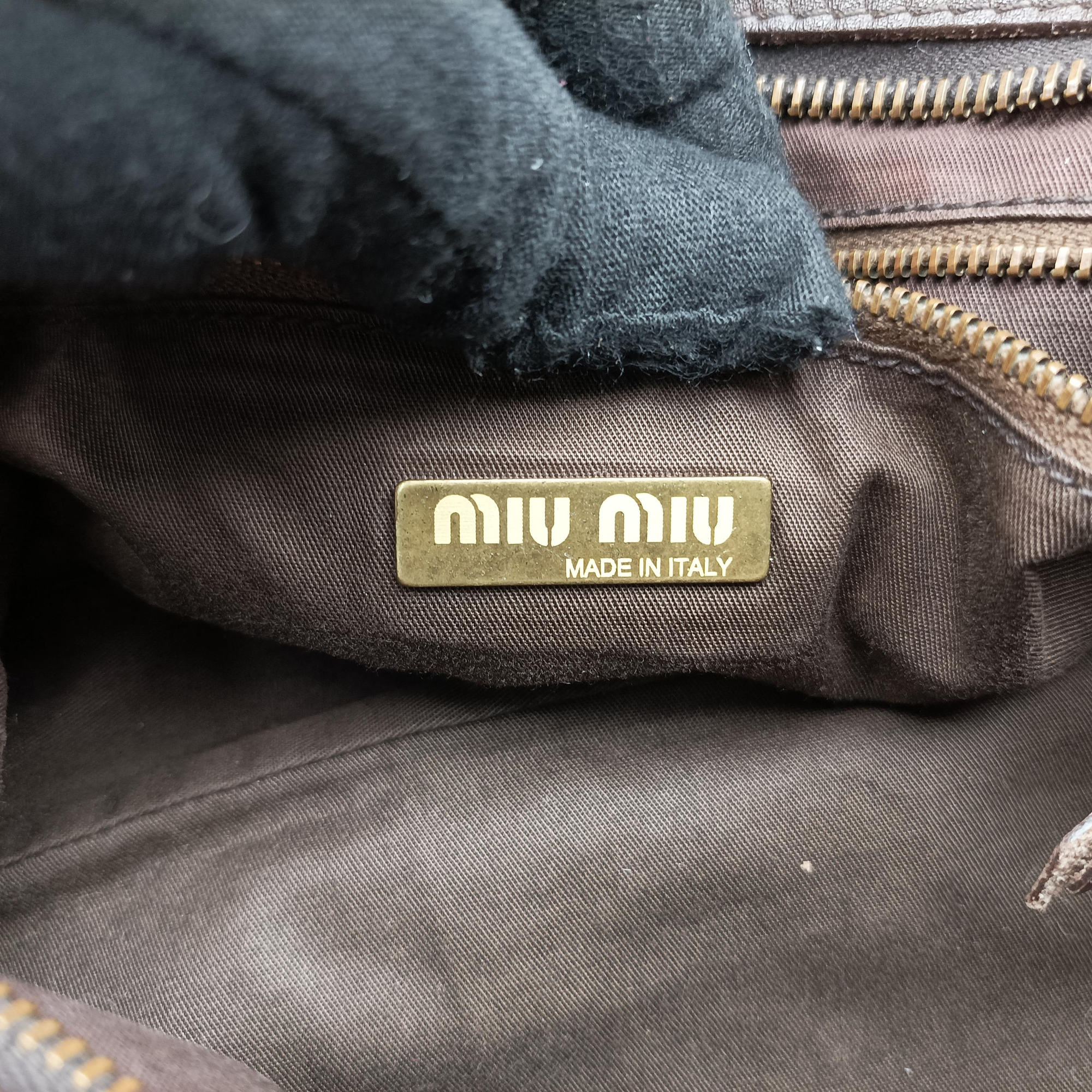Pre-owned Miu Miu Horsebit Cow Print Hobo Brown Pony-style Calfskin × Leather  shoulderbag | stylenewstar