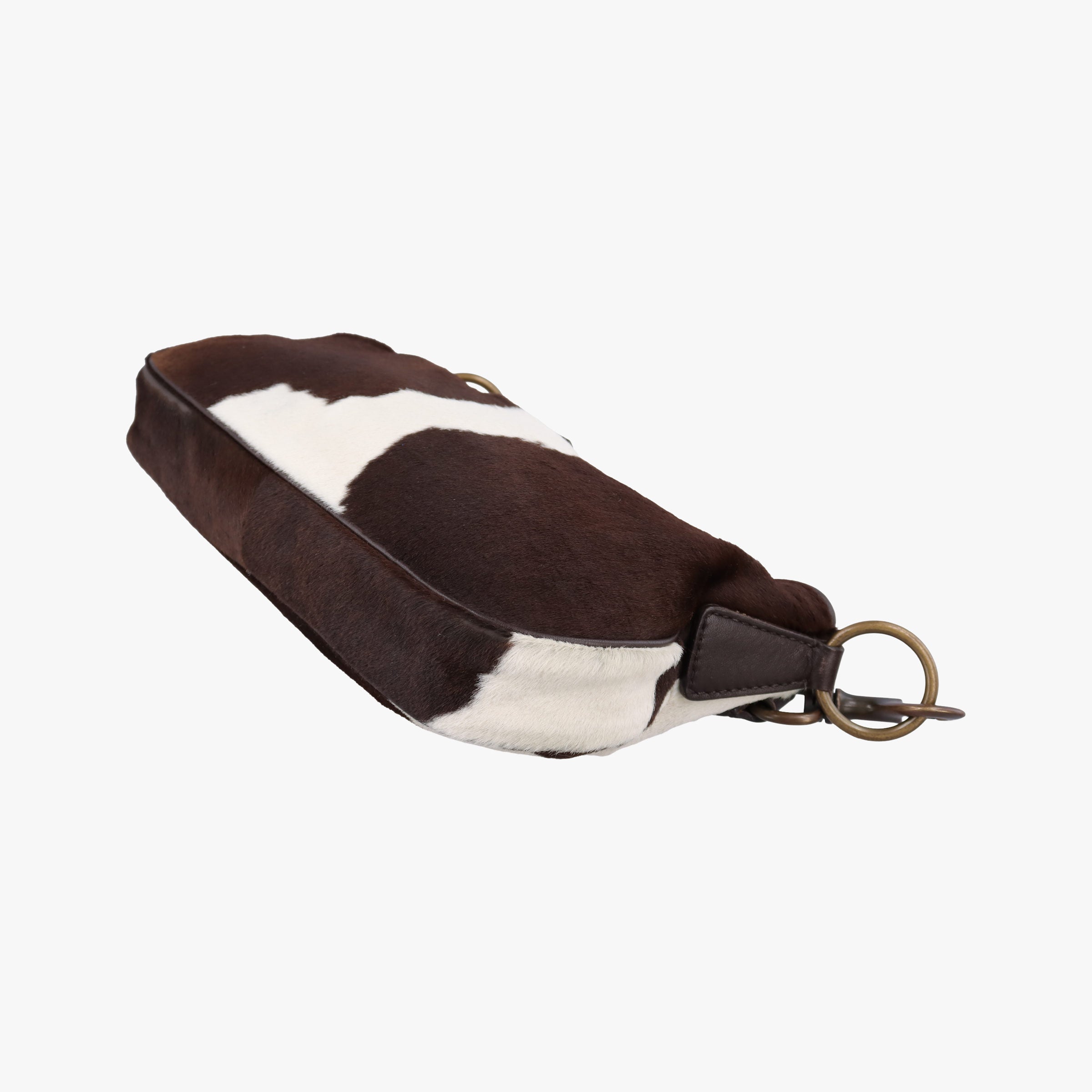 Pre-owned Miu Miu Horsebit Cow Print Hobo Brown Pony-style Calfskin × Leather  shoulderbag | stylenewstar